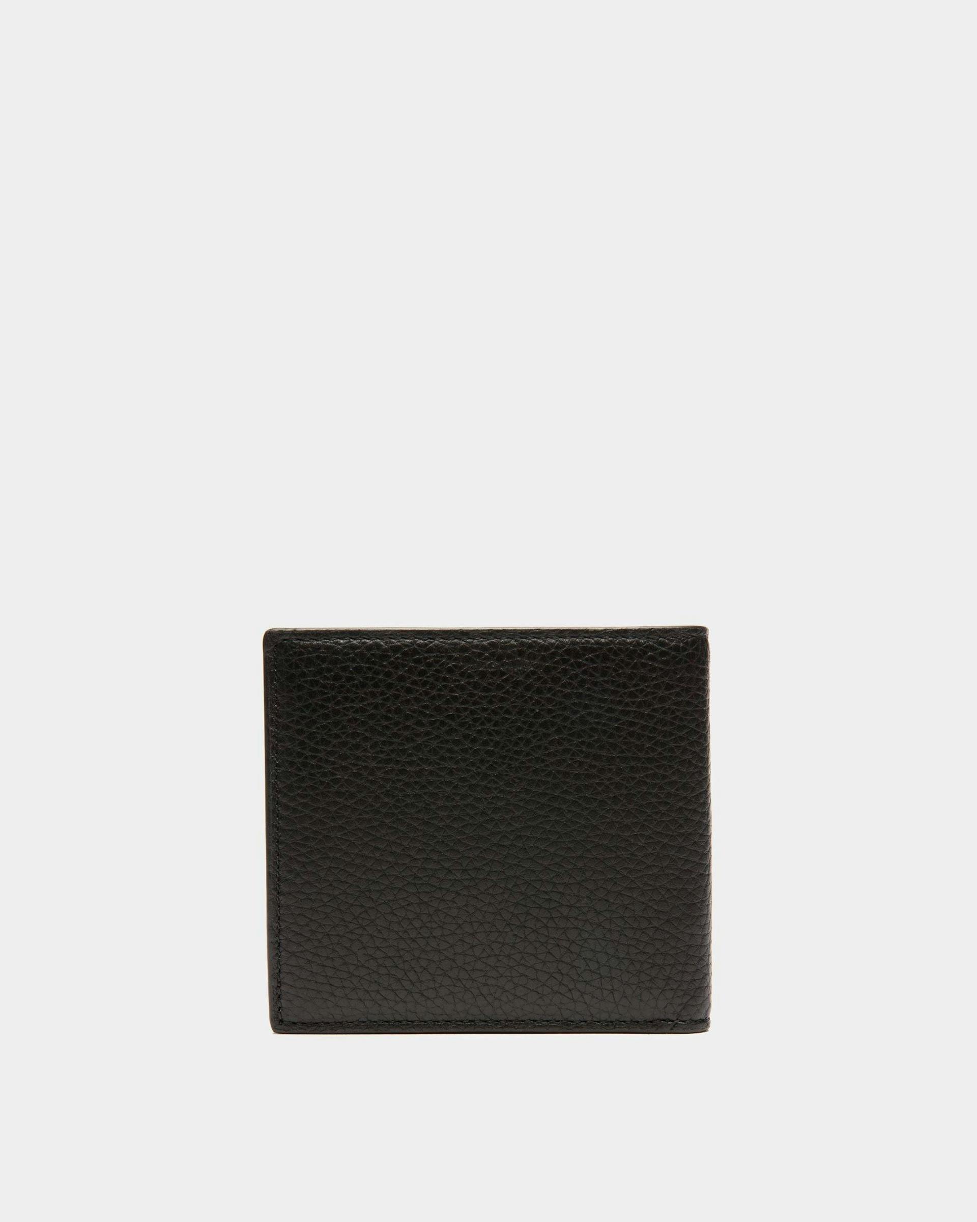 Men's Ribbon Bifold Wallet In Black Grained Leather | Bally | Still Life Back