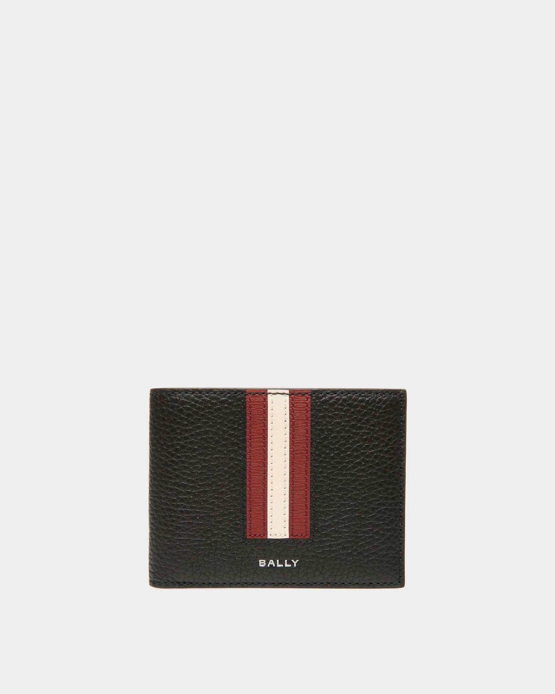 Men's Ribbon Bifold Wallet in Black Leather | Bally | Still Life Front