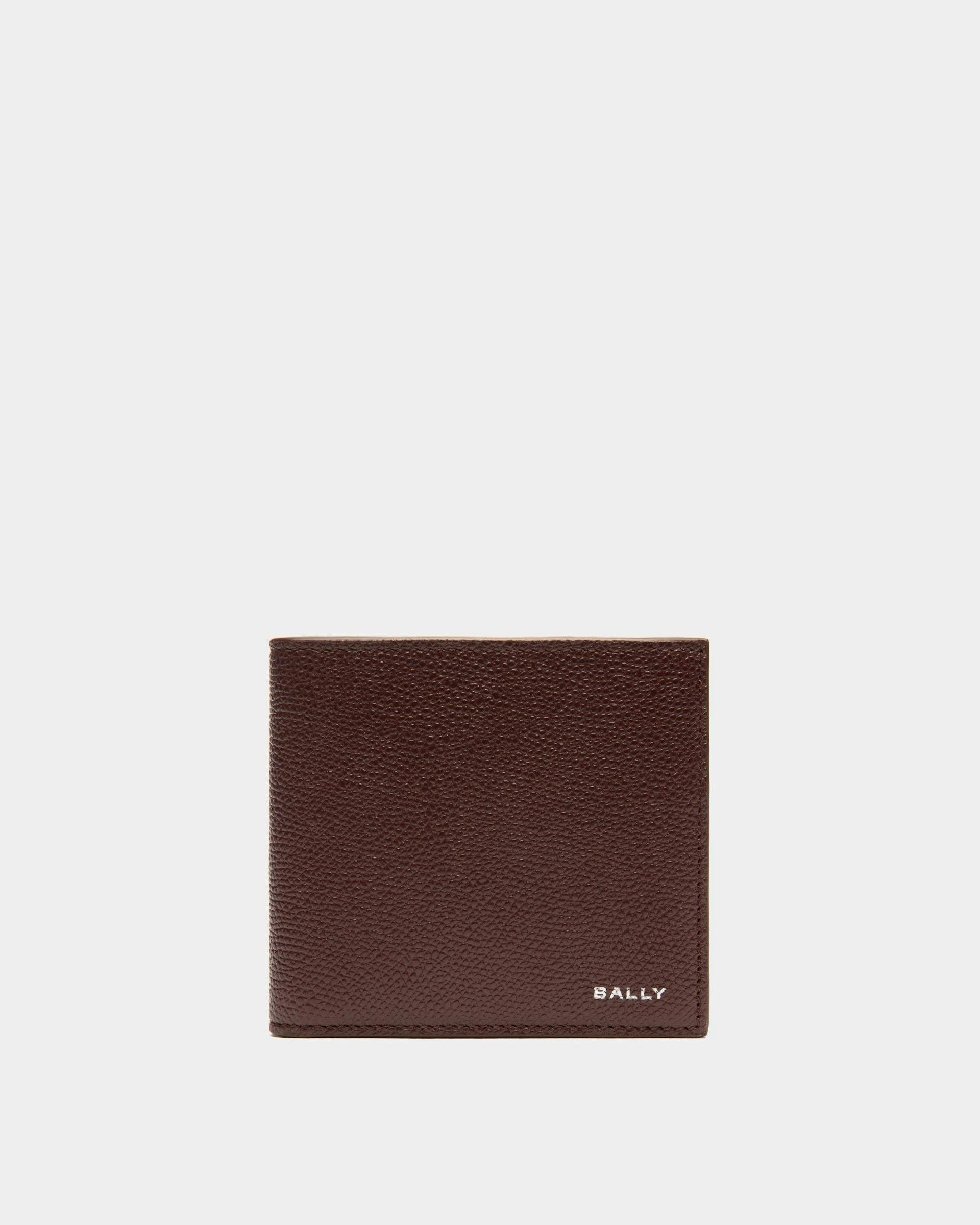 Men's Flag Bifold Wallet In Chestnut Brown Grained Leather | Bally | Still Life Front