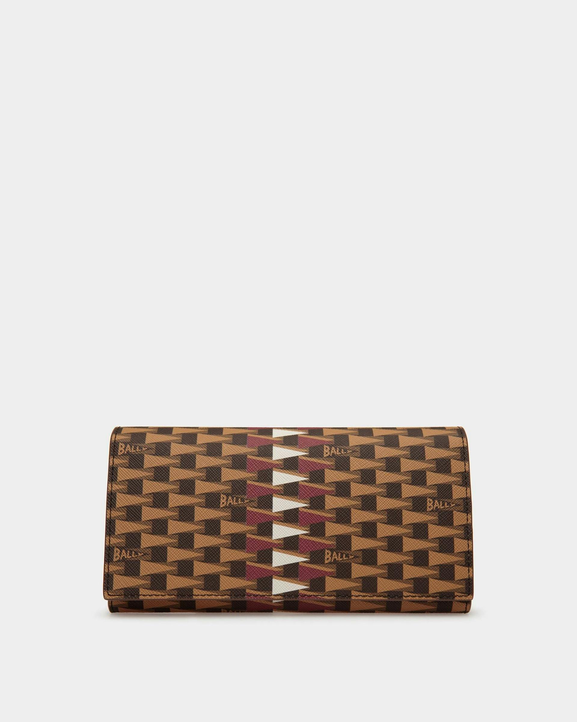 Men's Pennant Continental Wallet In Brown Leather And Tpu | Bally | Still Life Front