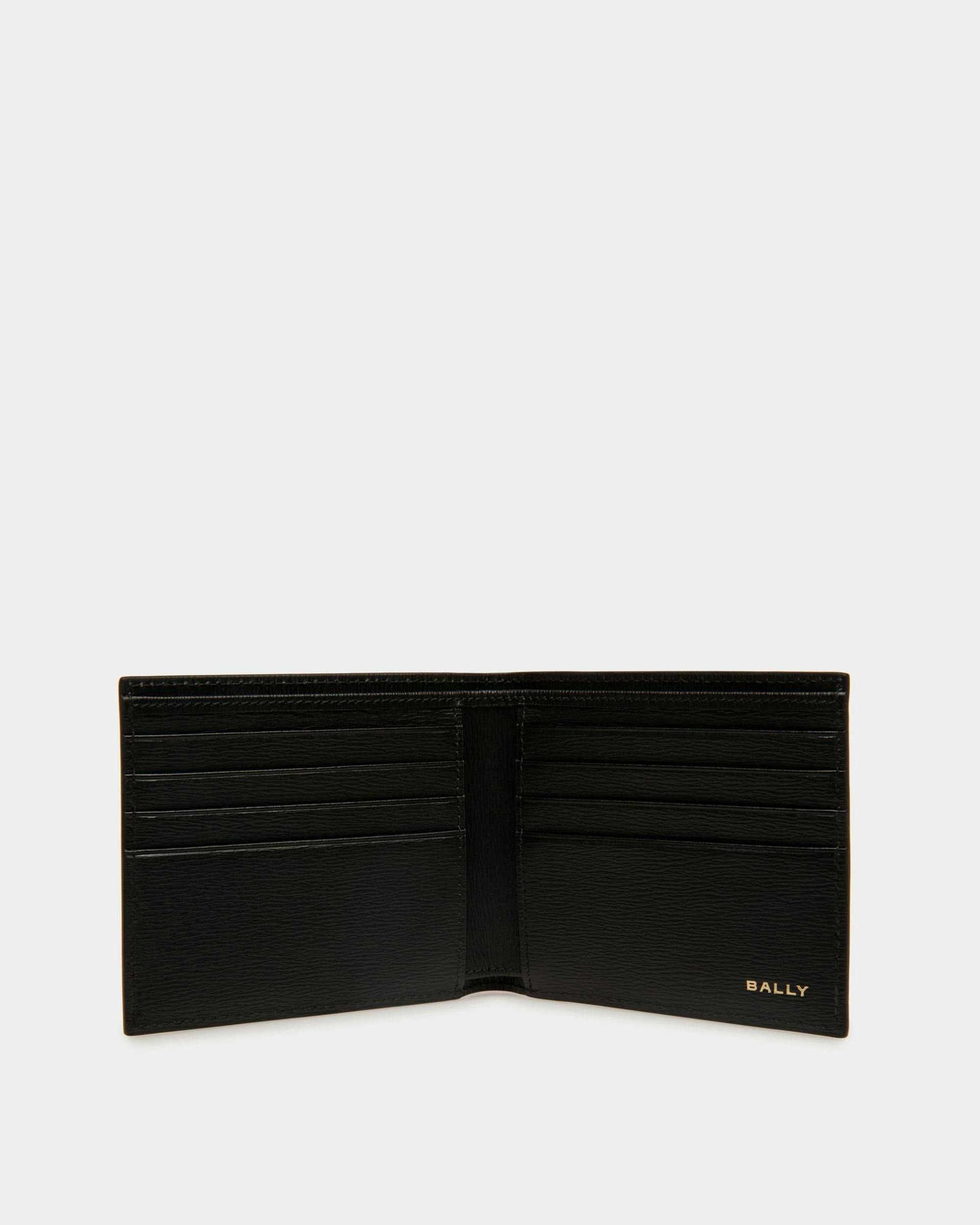 Men's Cny Bifold Wallet In Black And Red Grained Leather | Bally | Still Life Open / Inside