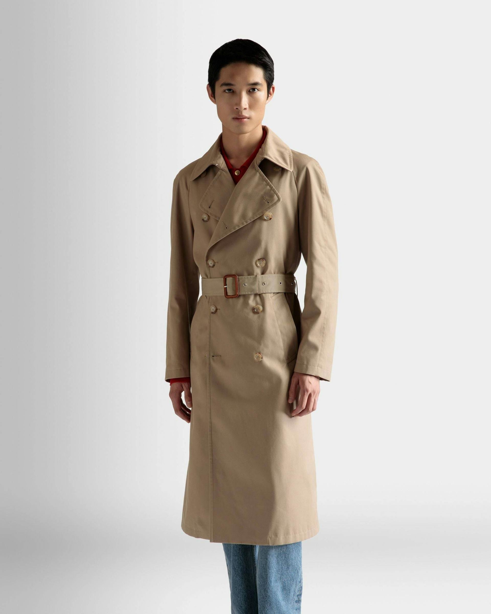 Trench Coat In Brown Cotton - Men's - Bally - 03