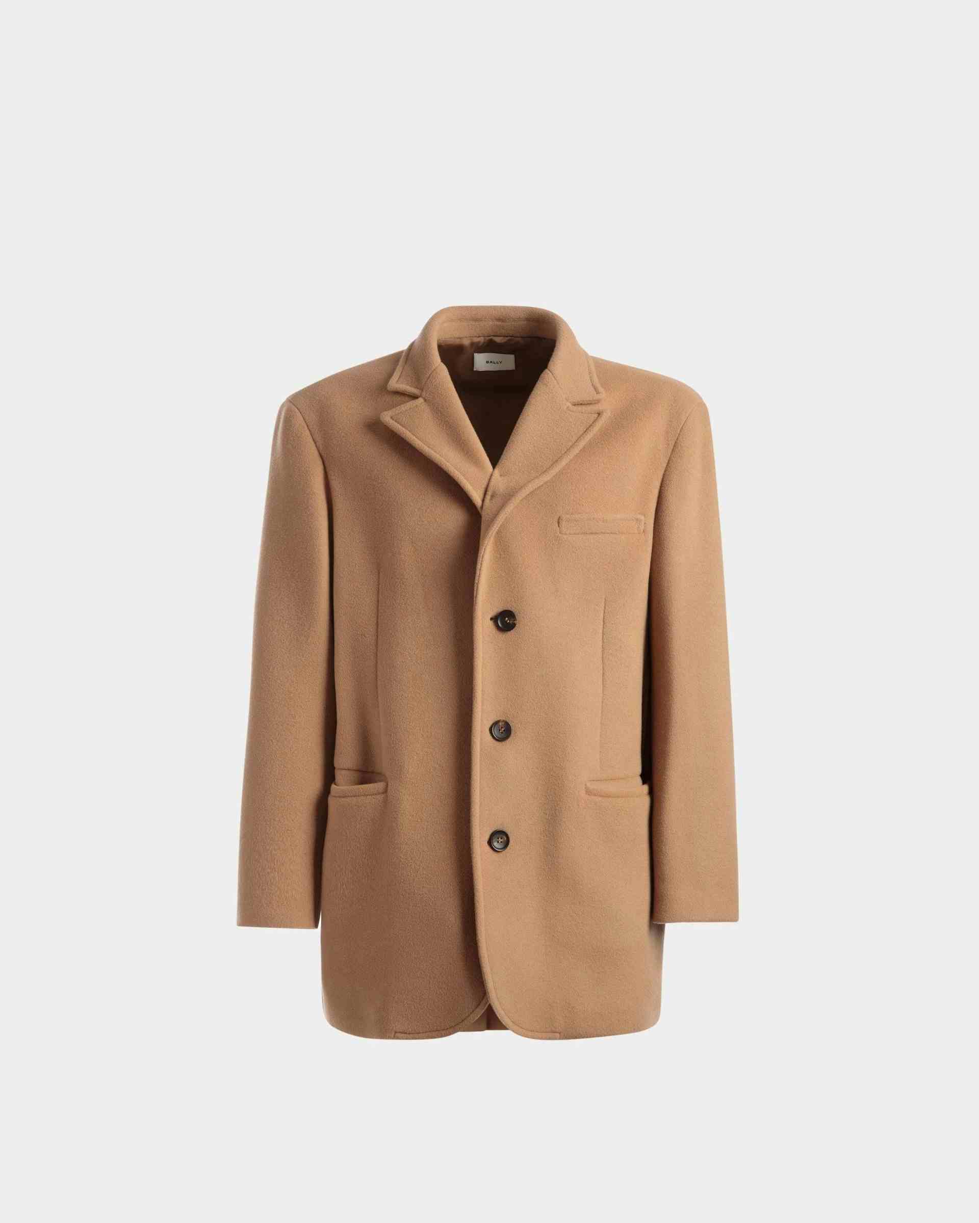 Single-Breasted Jacket In Camel Cashmere Mix - Men's - Bally