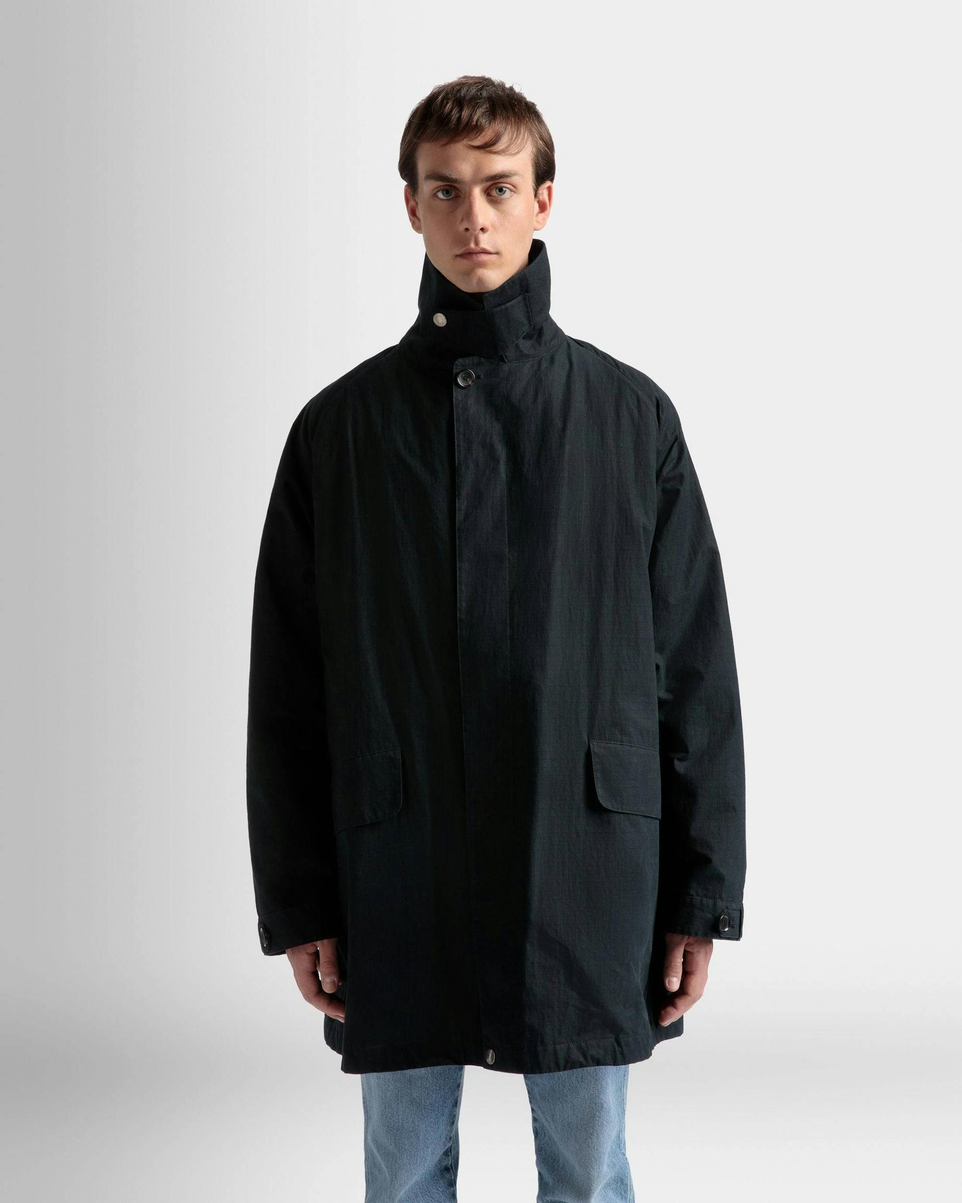 Duster Coat In Black Polyamide - Men's - Bally - 03