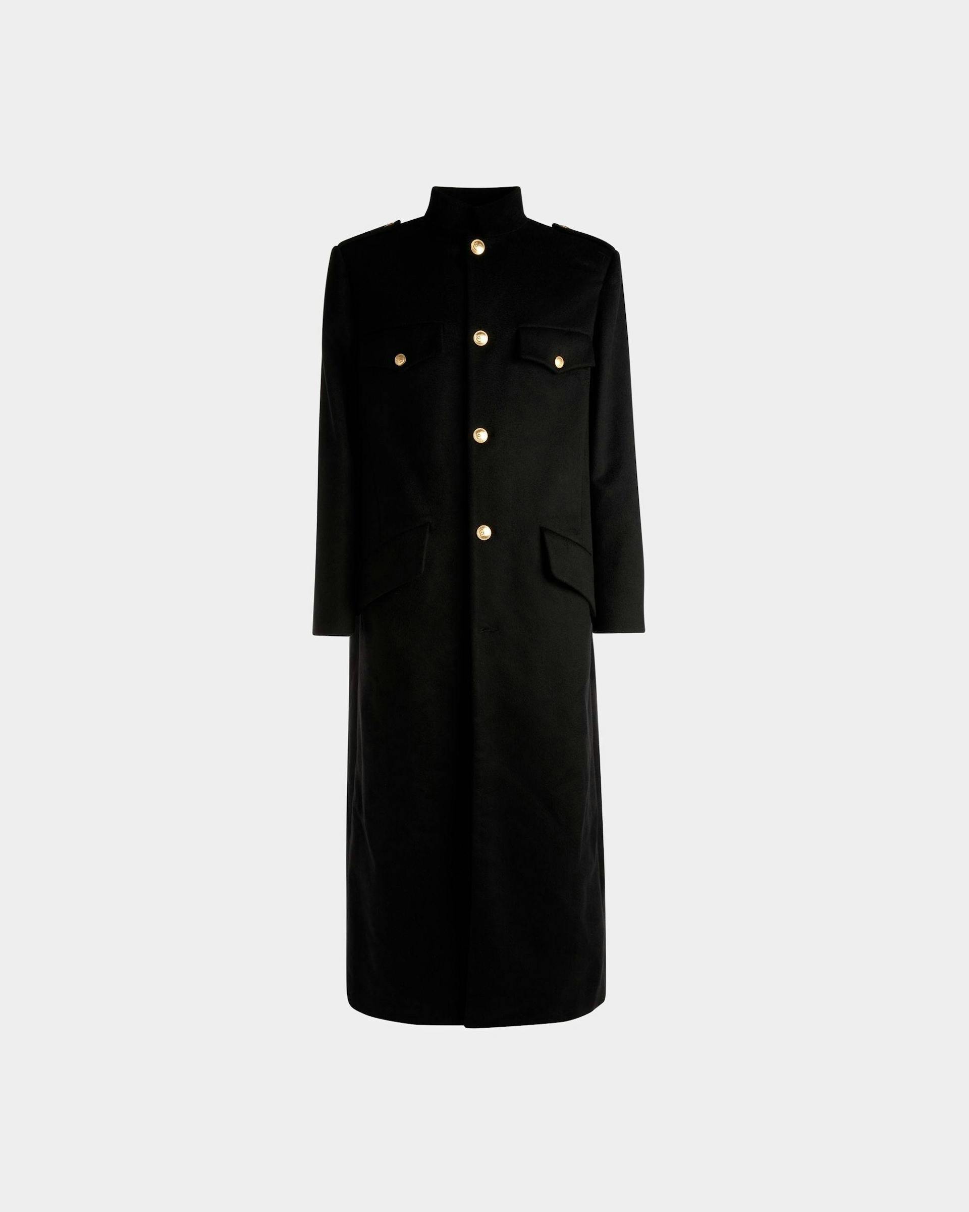 Long Utility Coat In Black Wool - Men's - Bally - 01