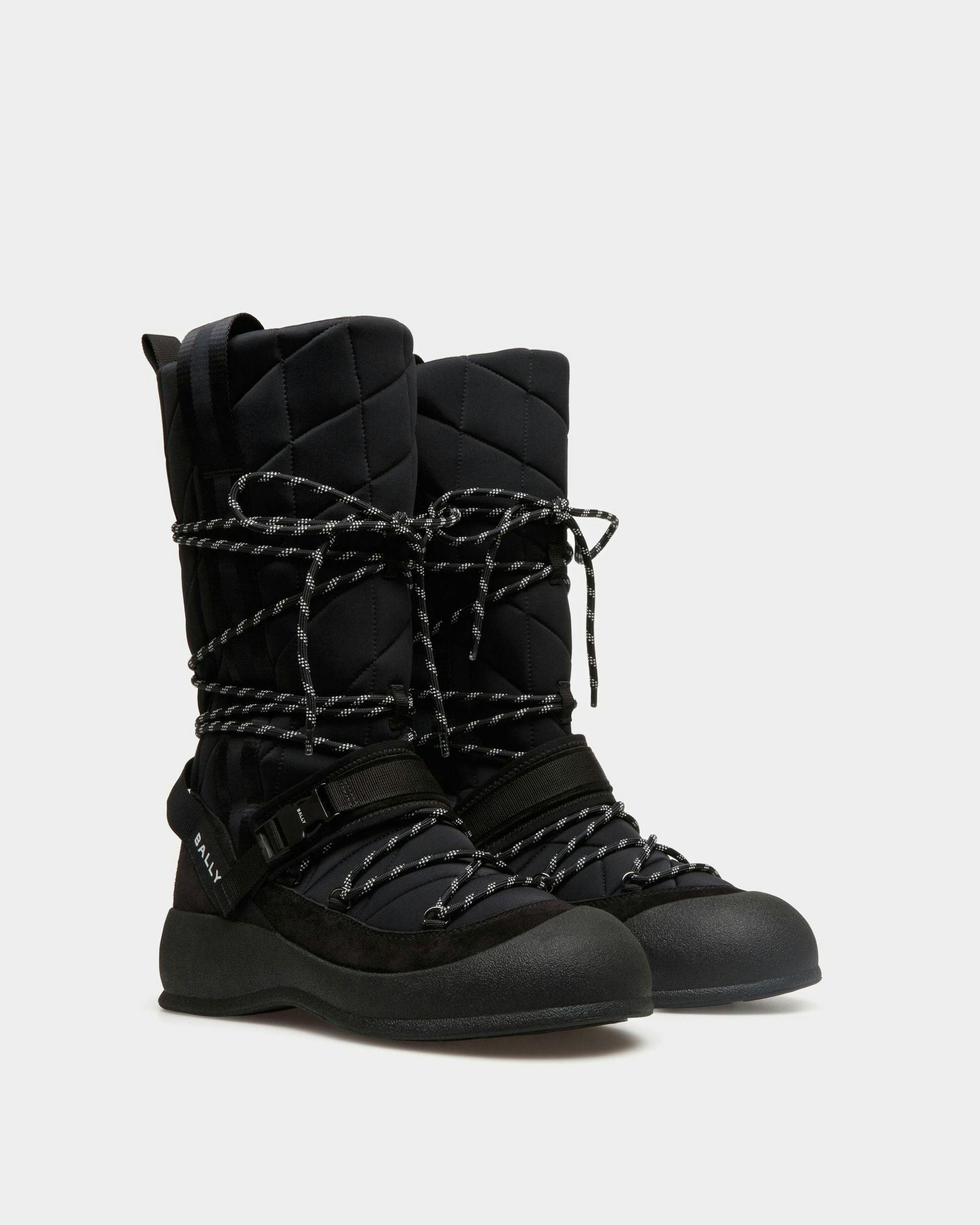 Men's Frei Lace-Up Boot In Black Nylon | Bally | Still Life 3/4 Front