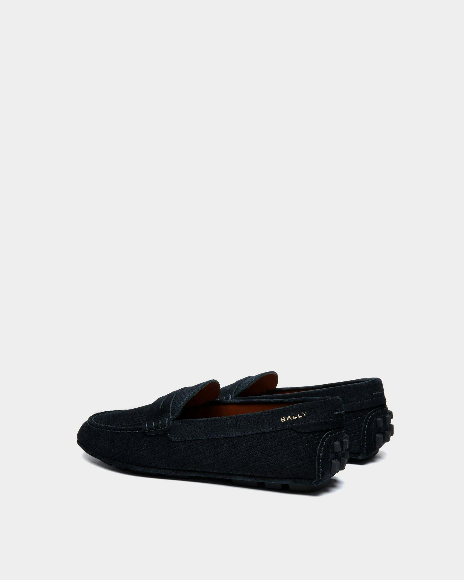 Men's Kerbs Driver in Embossed Suede | Bally | Still Life 3/4 Back