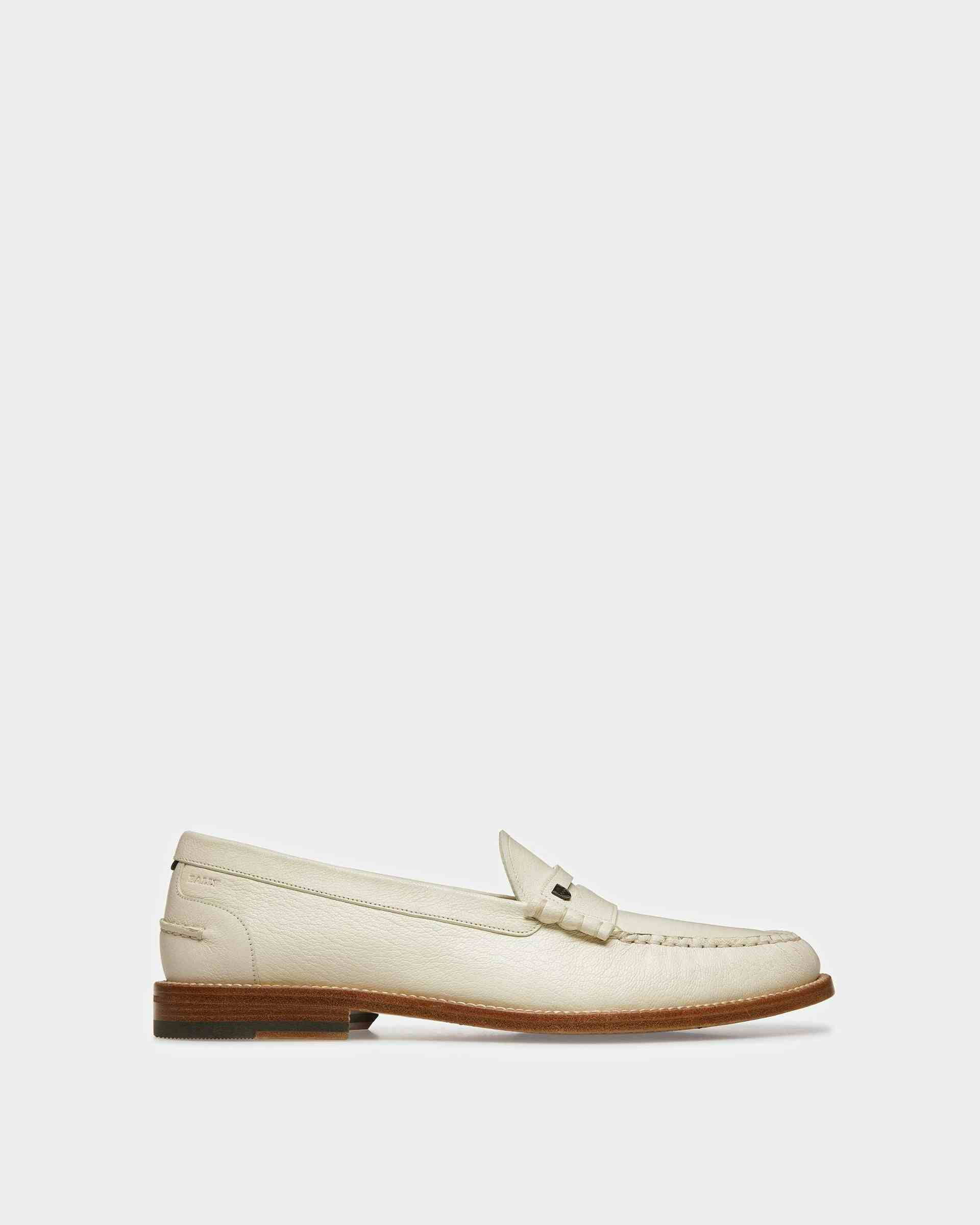 Ron Leather Moccasins In Bone - Men's - Bally