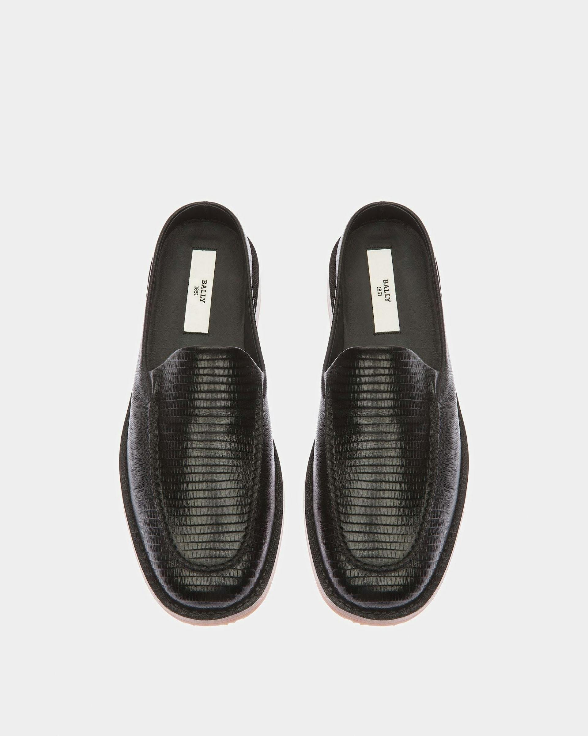 Fosko Leather Slippers In Black - Men's - Bally - 02