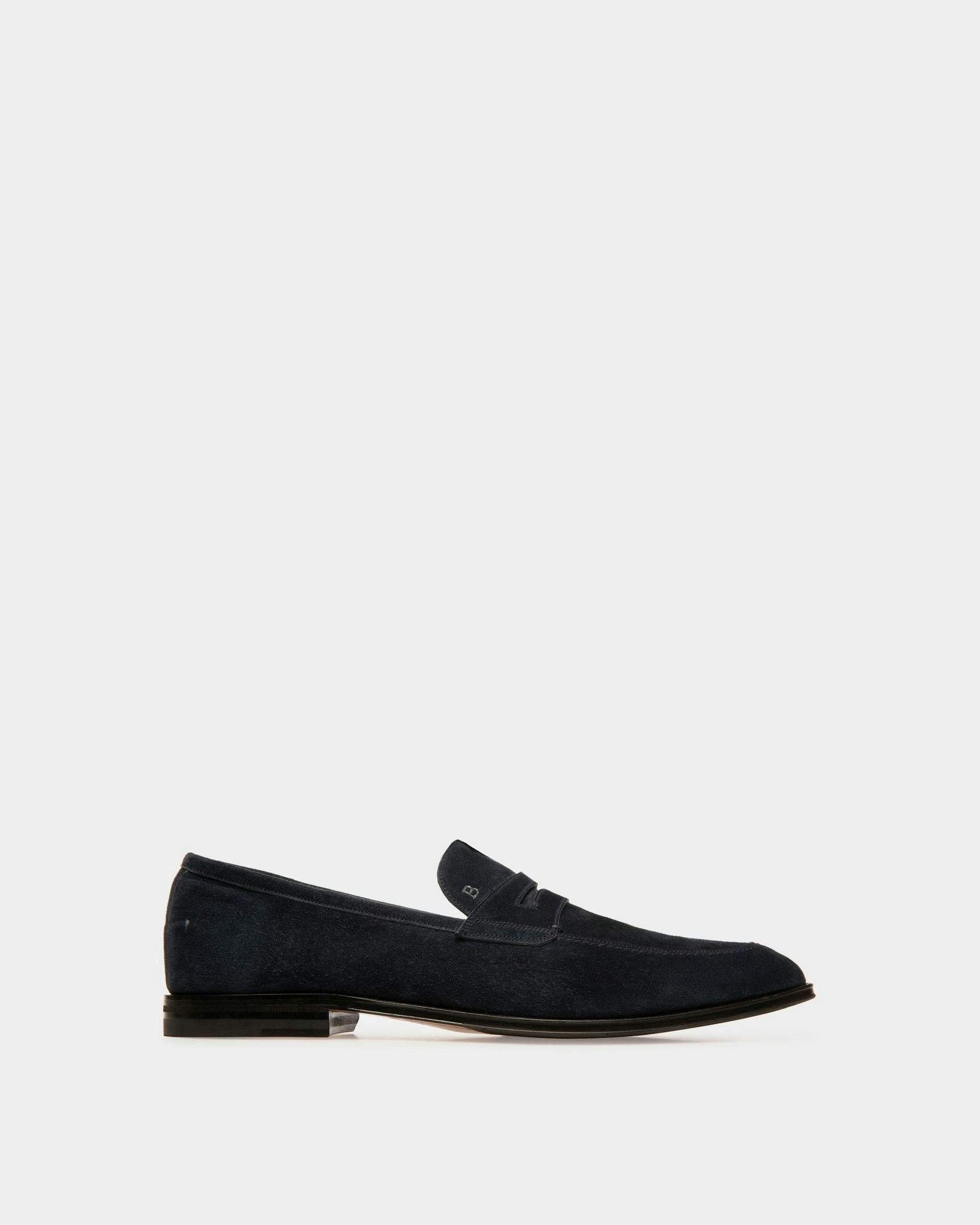Webb Leather Loafers In Navy - Men's - Bally - 01
