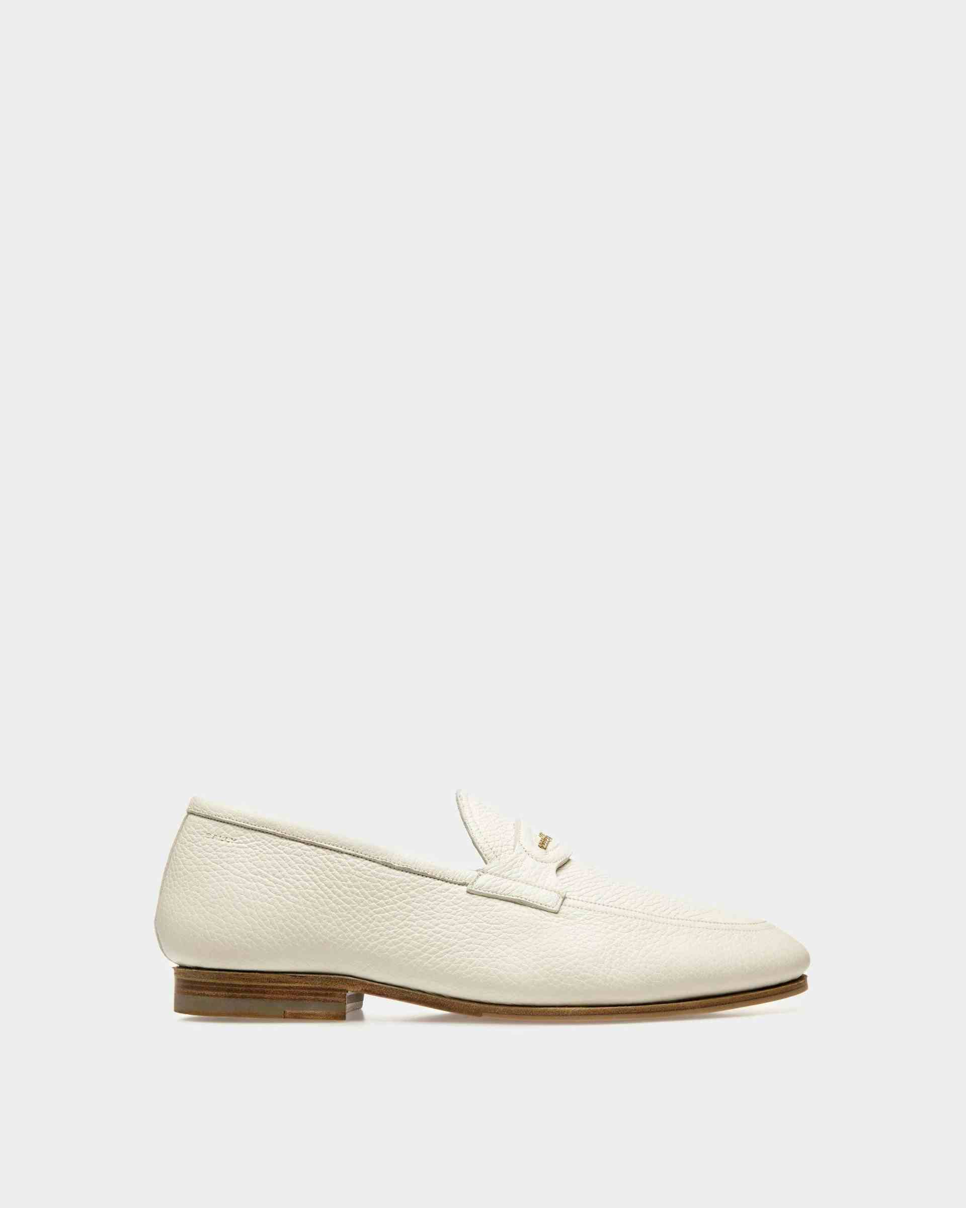 Pesek Loafers In White Leather - Men's - Bally