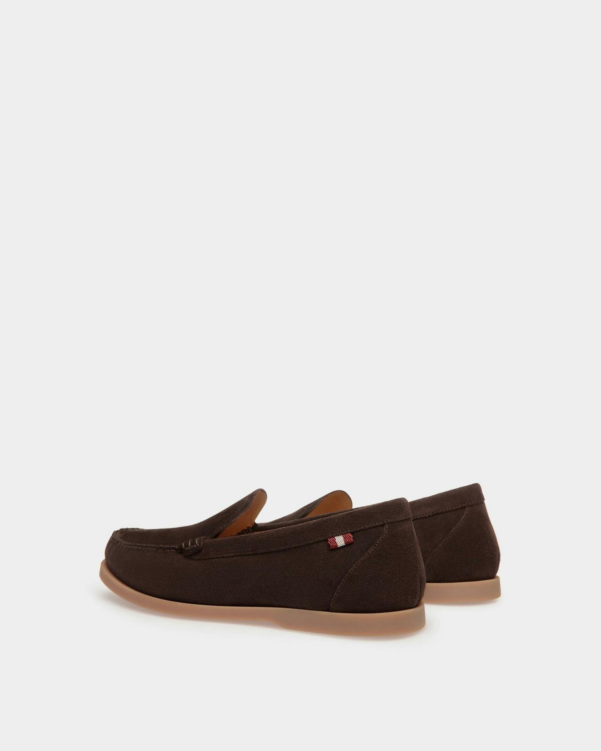 Men's Nelson Loafer in Brown Suede | Bally | Still Life 3/4 Back