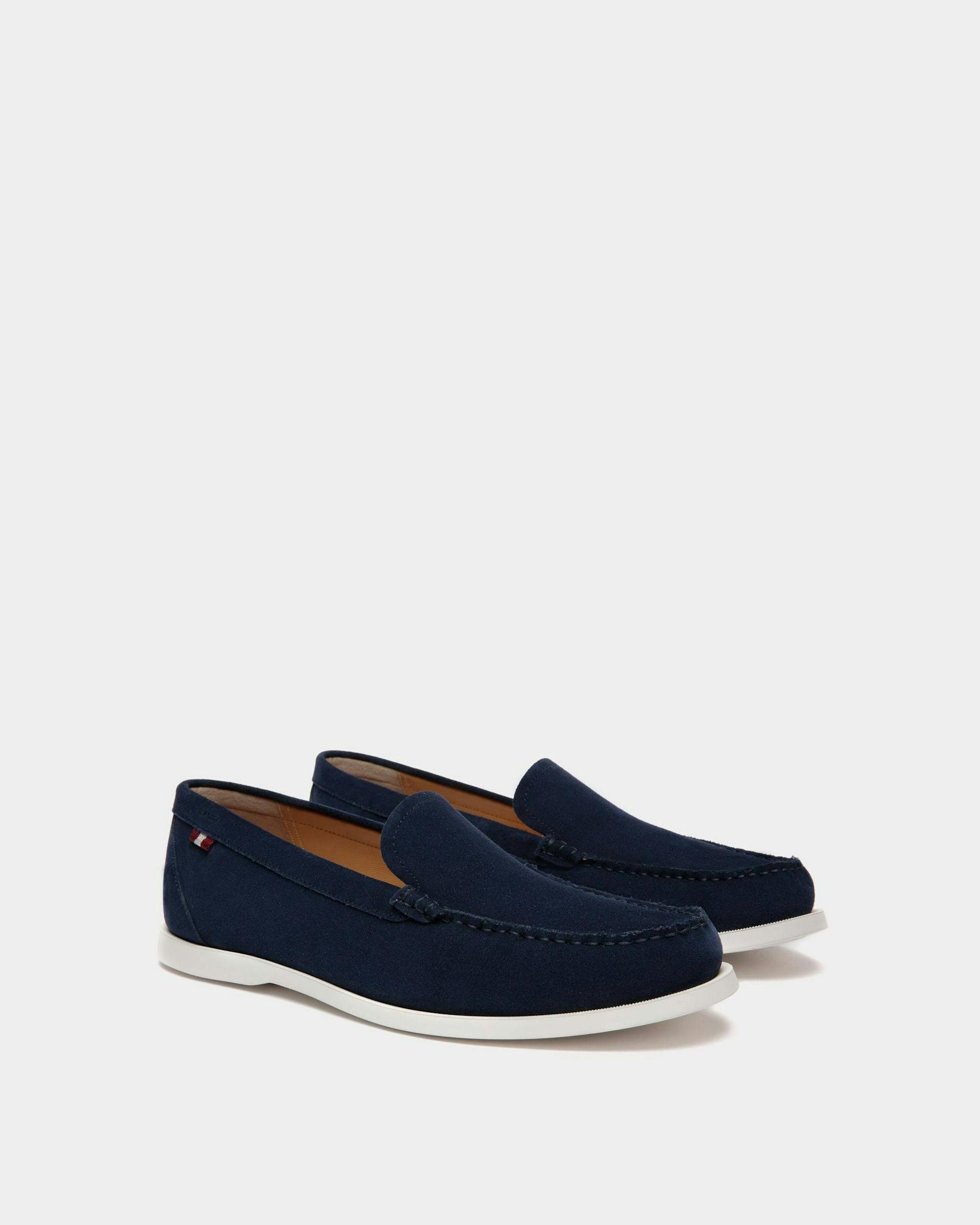 Men's Nelson Loafer in Suede | Bally | Still Life 3/4 Front