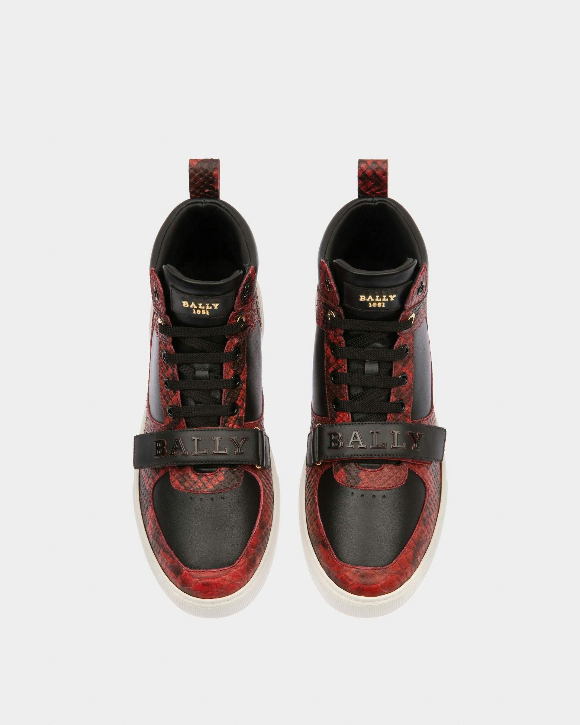 Merryk Leather Sneakers In Bally Red & Black - Men's - Bally - 02