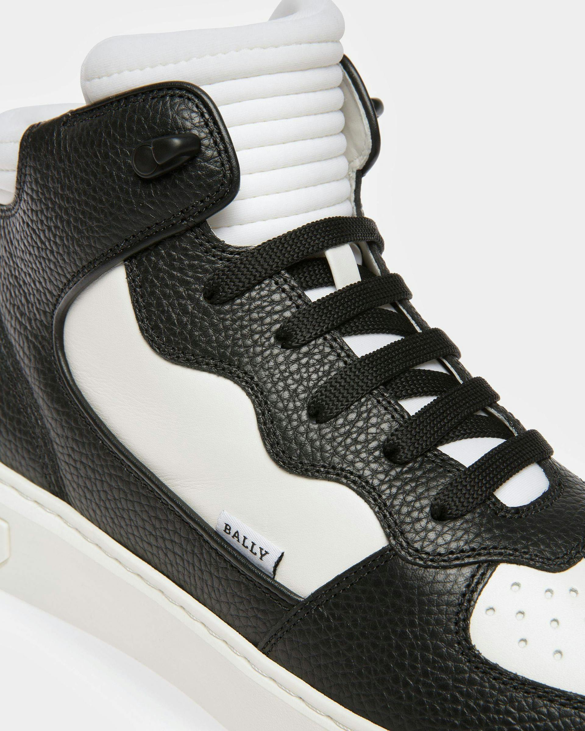 Martyn Leather And Fabric Sneakers In Black And White - Men's - Bally - 06