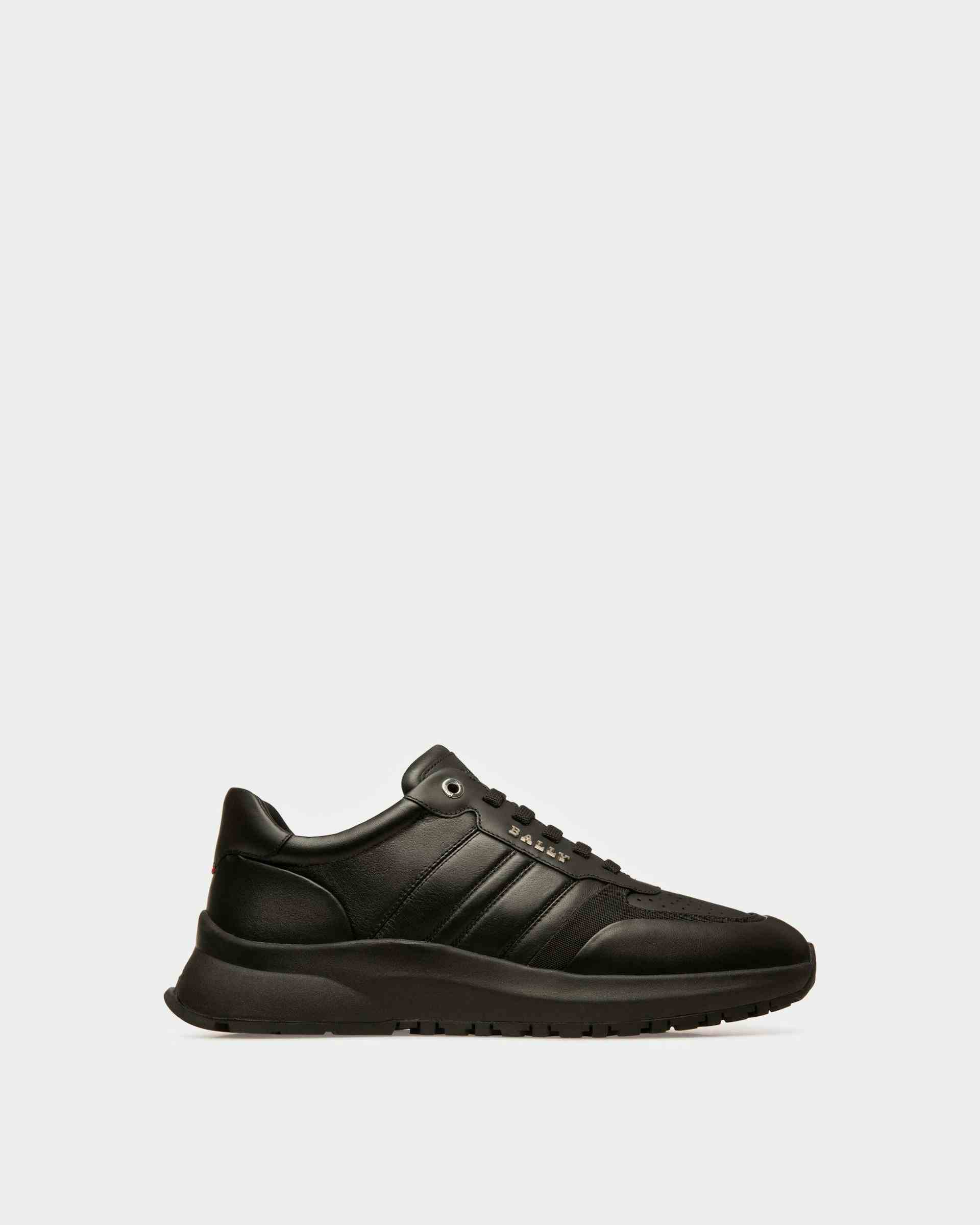 Dessye Leather And Fabric Sneakers In Black - Men's - Bally
