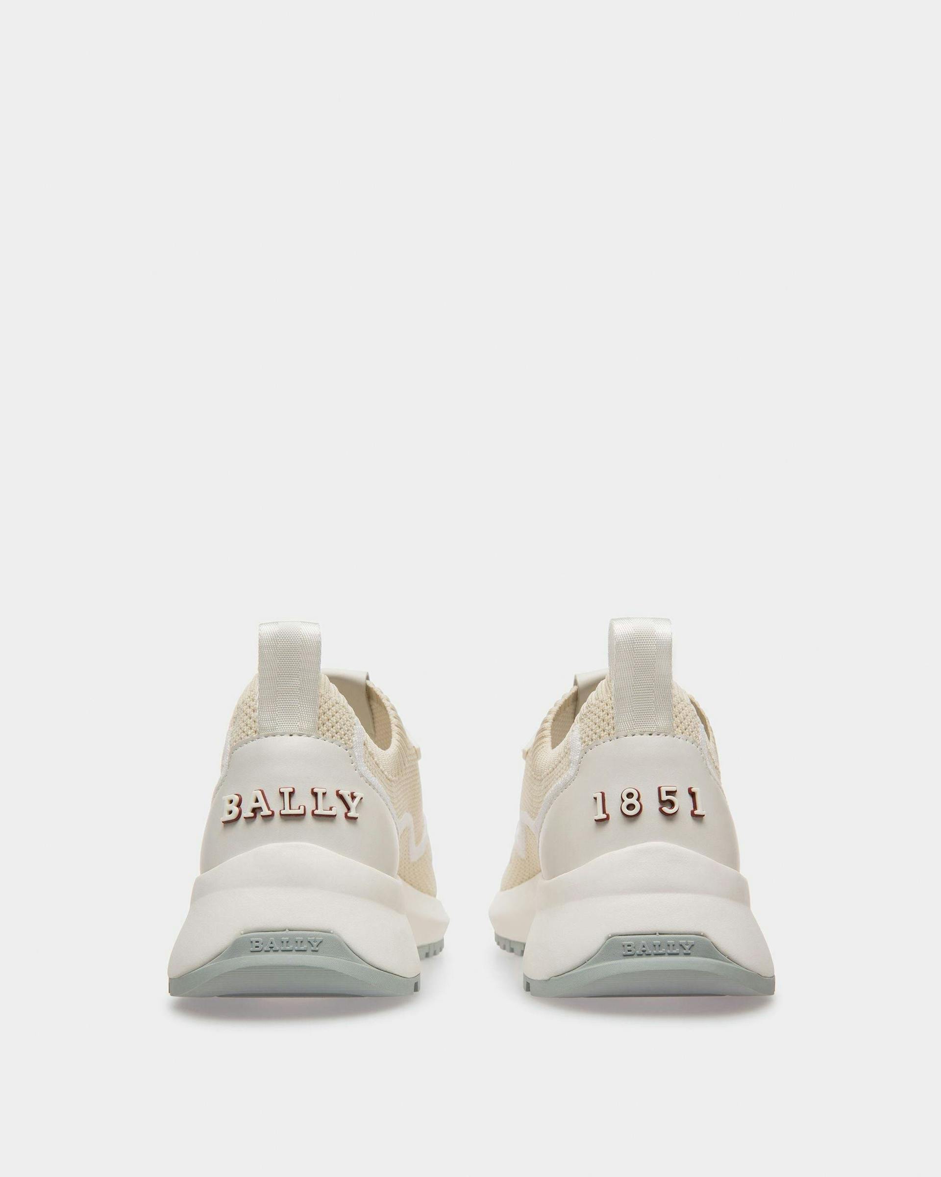 Davyn Mesh And Leather Sneakers In White And Dusty White - Men's - Bally - 04