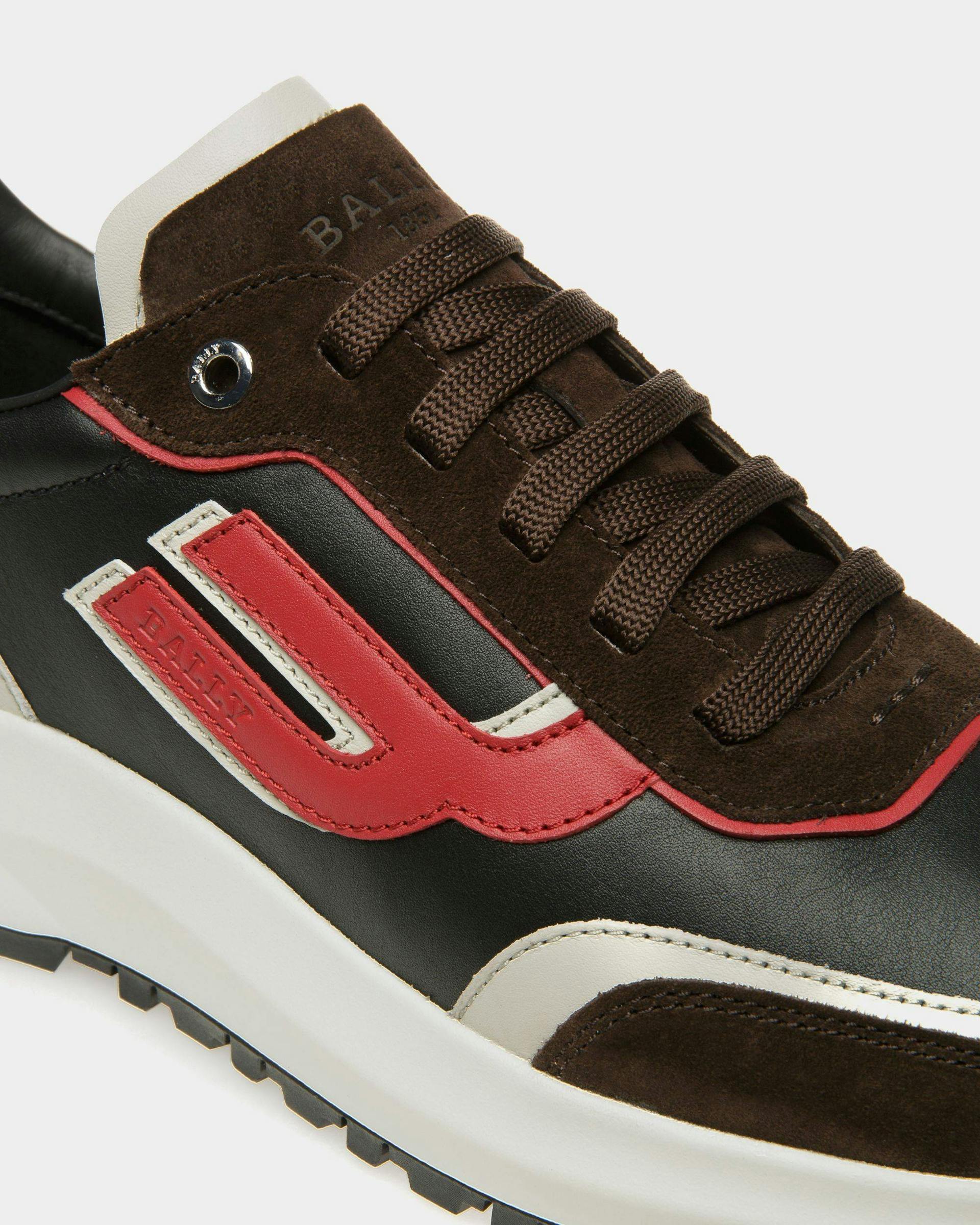 Demmy Leather Sneakers In Ebony Brown - Men's - Bally - 02