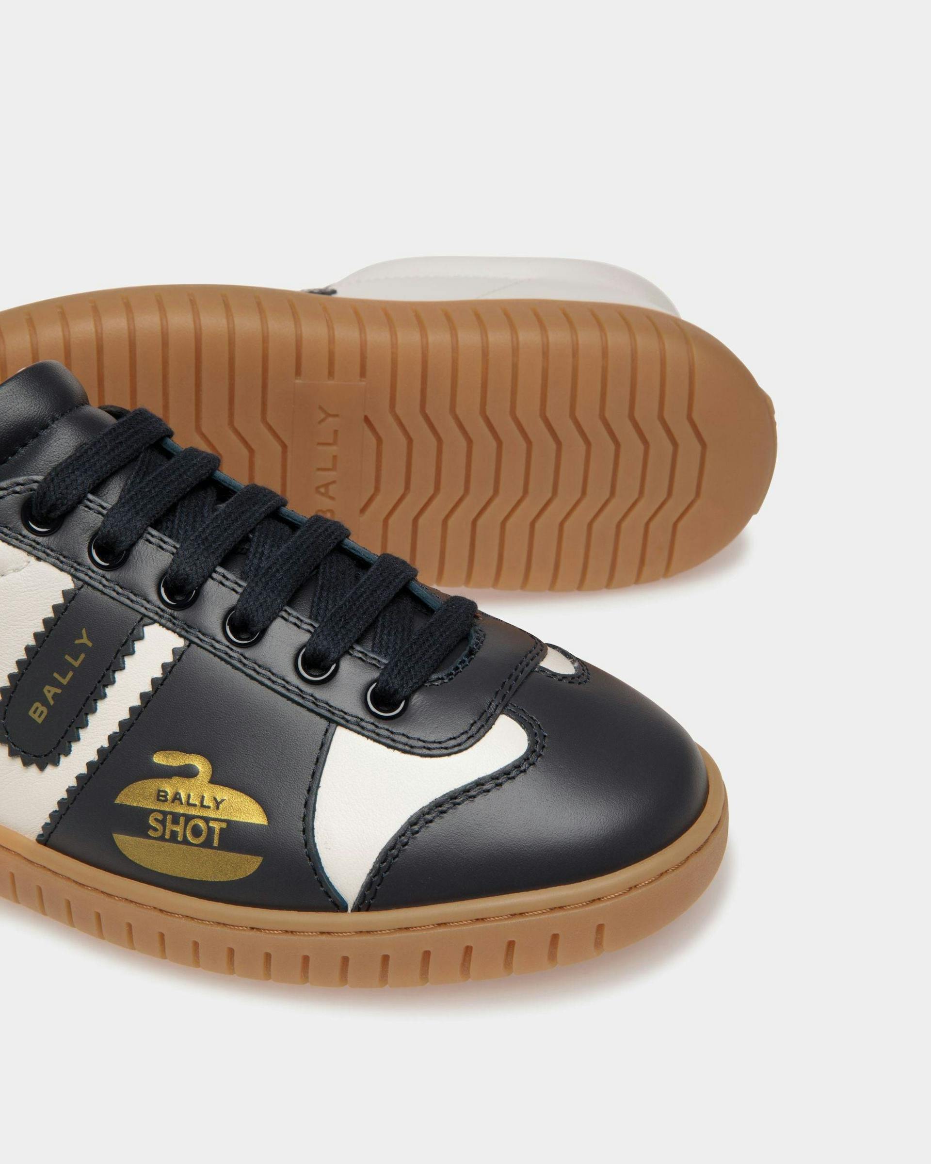 Men's Player Sneaker in Blue And White Leather | Bally | Still Life Below