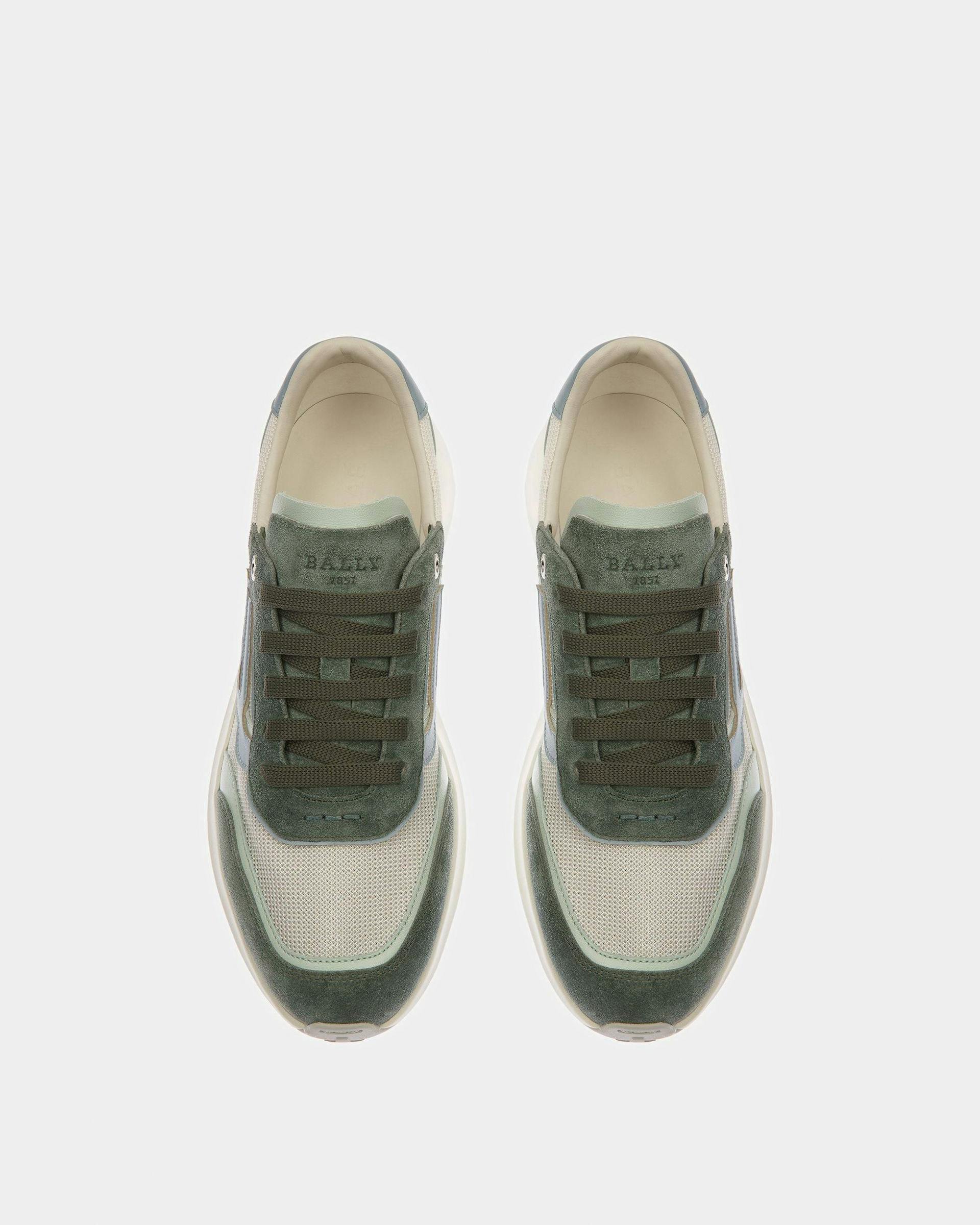 Demmy-T Leather And Fabric Sneakers In Sage - Men's - Bally - 02