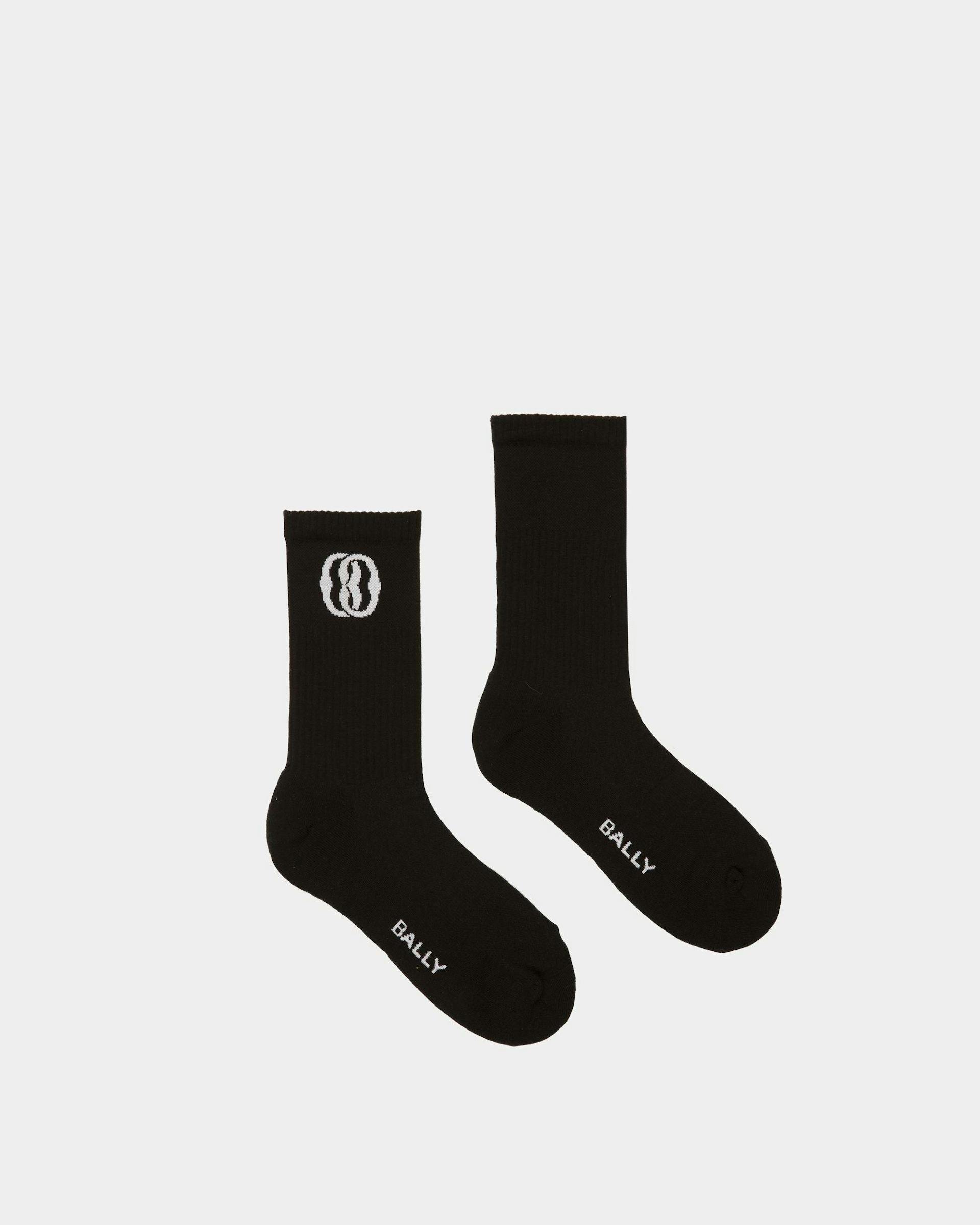 Emblem Socks In Black Cotton - Men's - Bally - 01