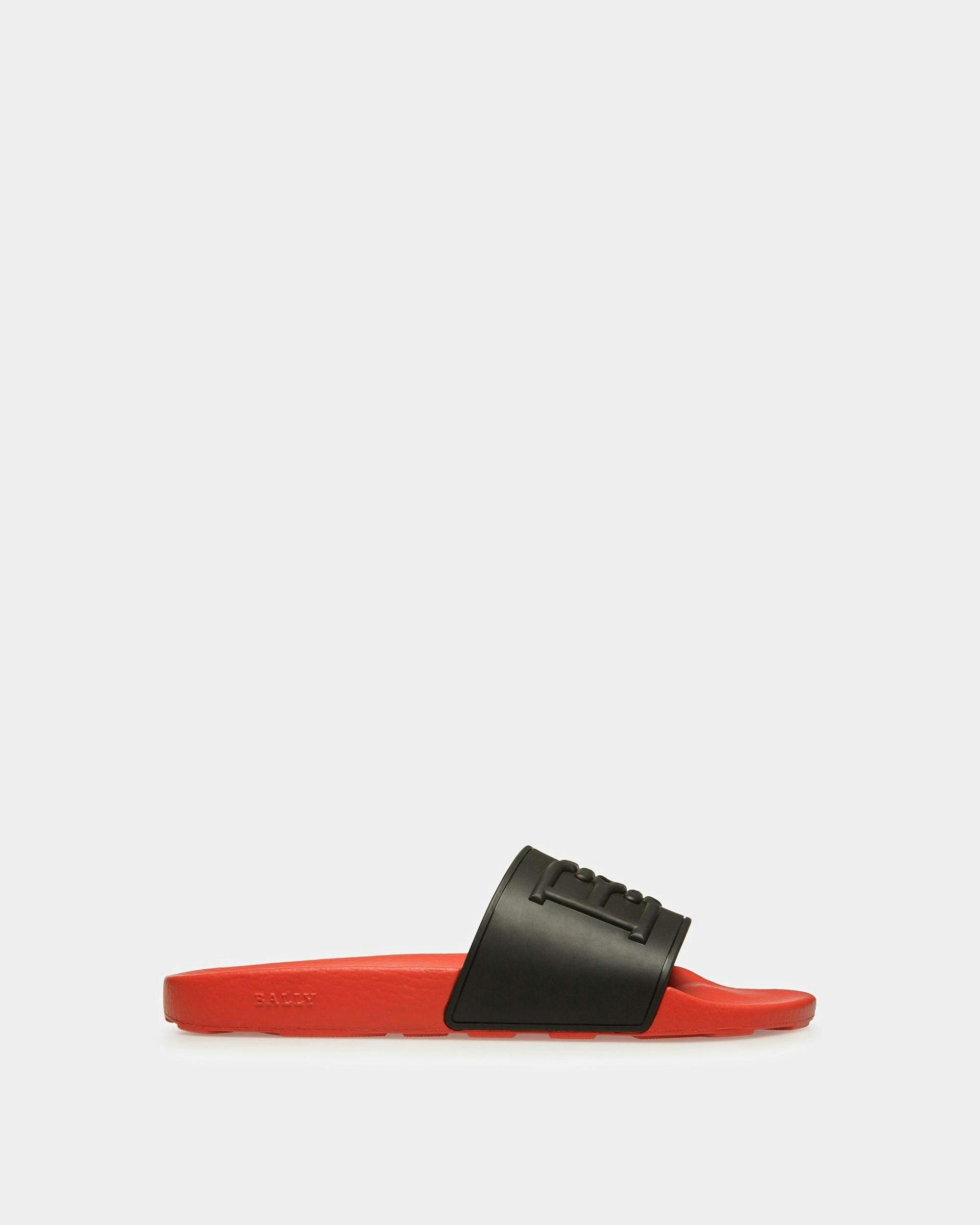 Scotty Rubber Sandals In Black And Orange - Men's - Bally - 01