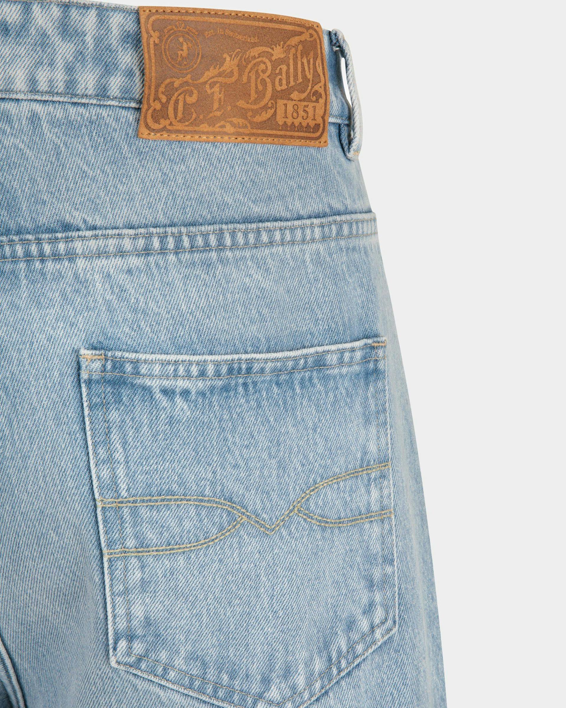 Men's Relaxed Denim Pants In Light Indigo Cotton | Bally | On Model Detail