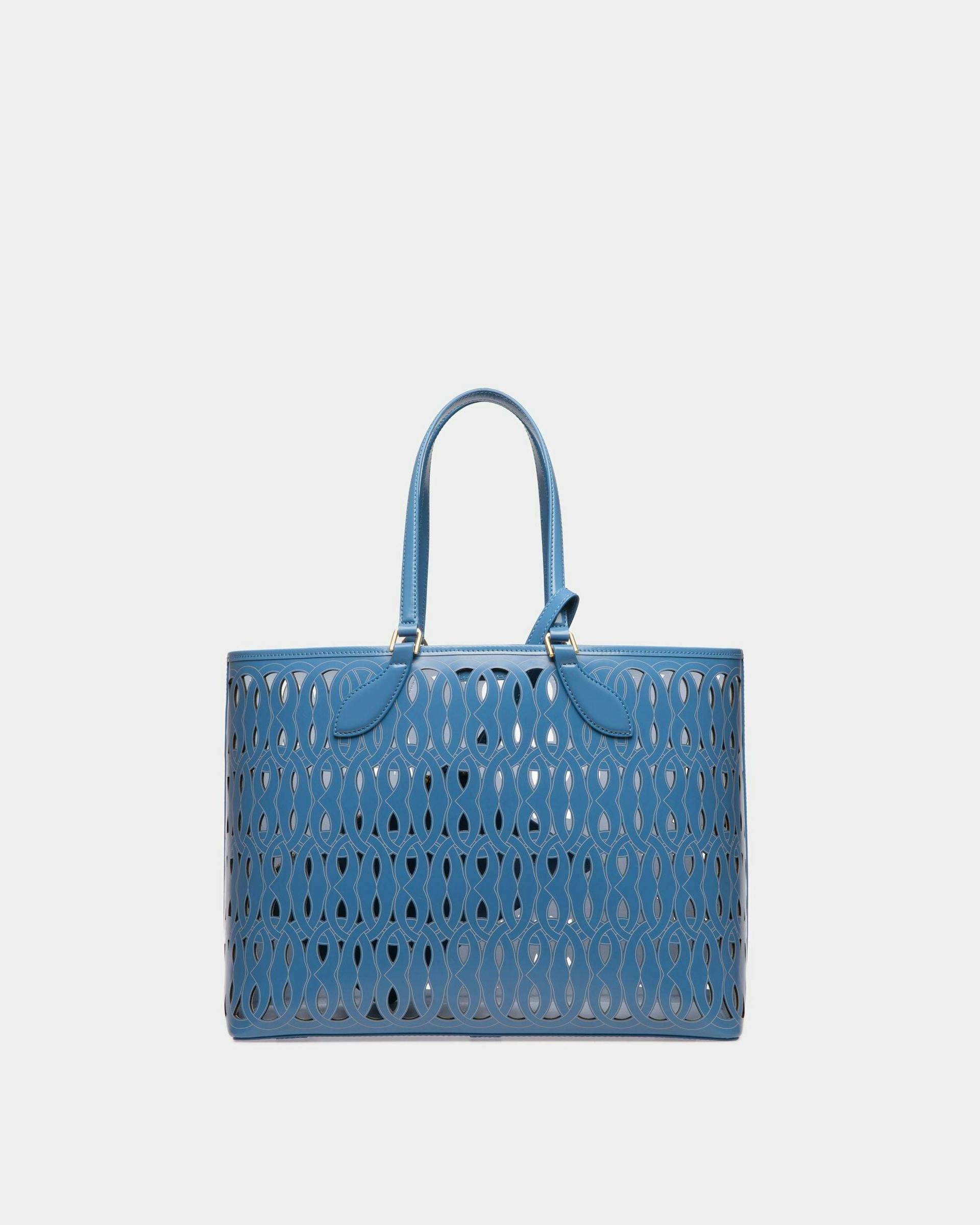 Lago Tote Bag In Blue Leather - Women's - Bally - 02
