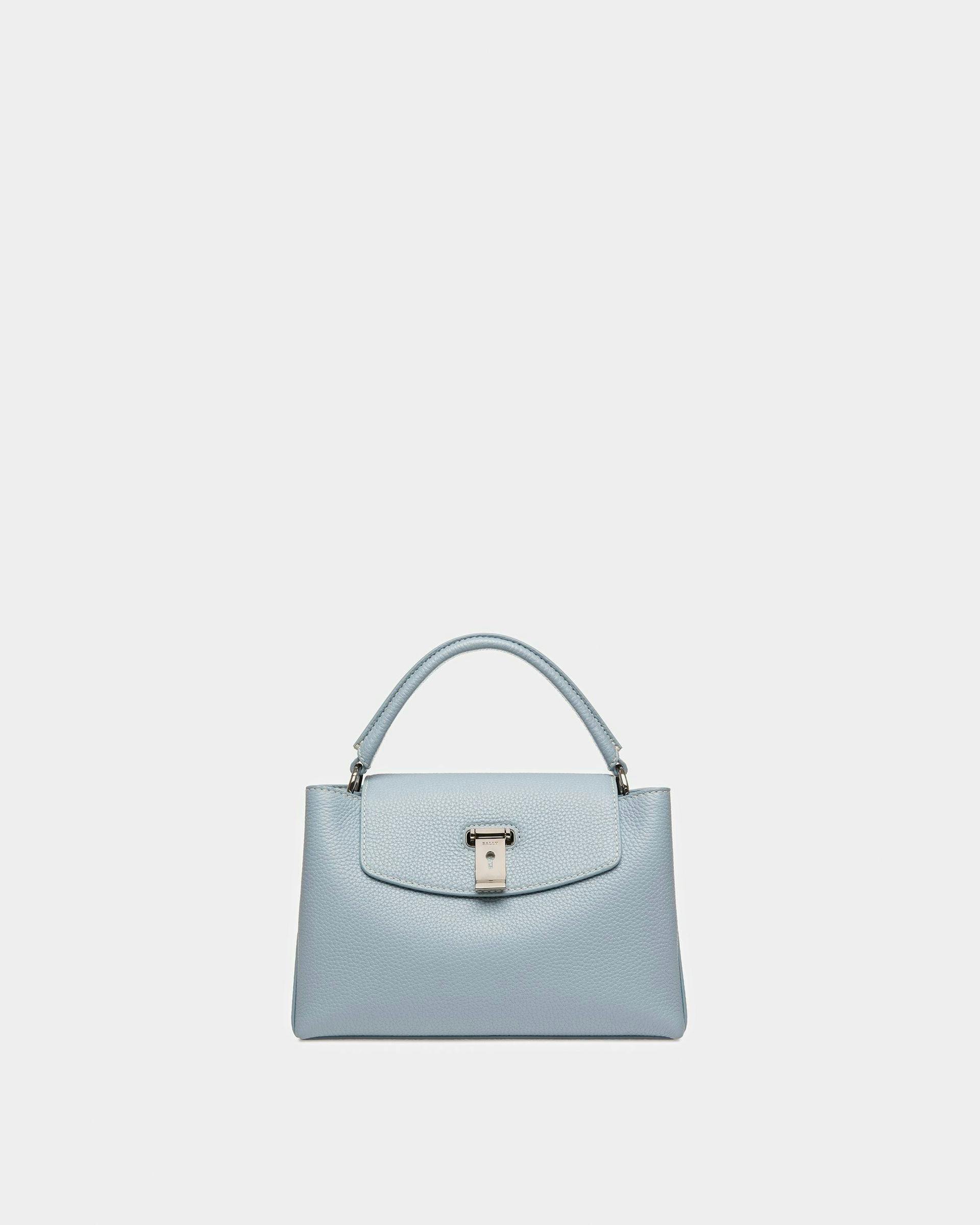 Layka Small Leather Top Handle Purse In Light Blue - Women's - Bally - 01