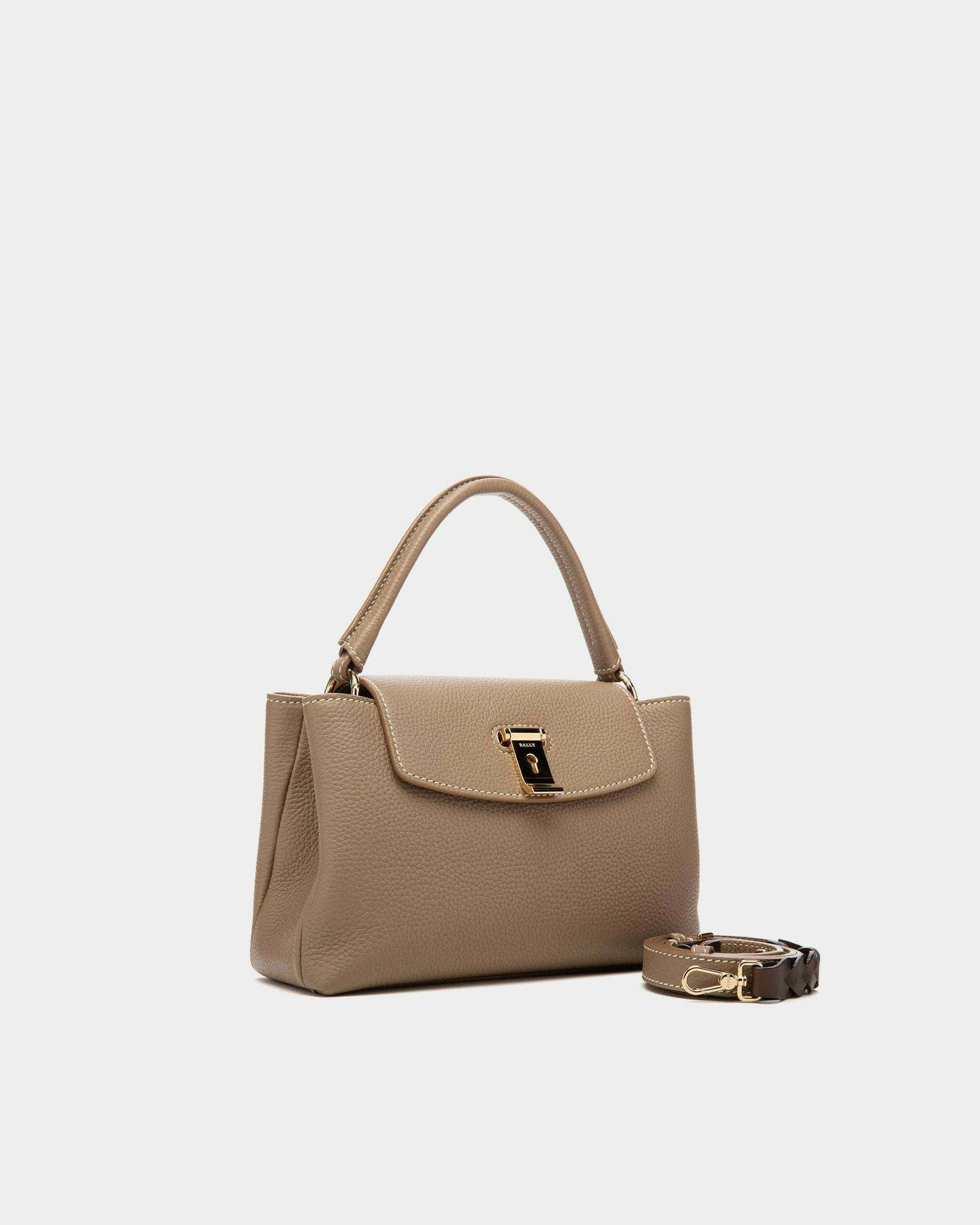 Women's Layka Leather Top Handle Bag In Light Brown | Bally | Still Life 3/4 Front