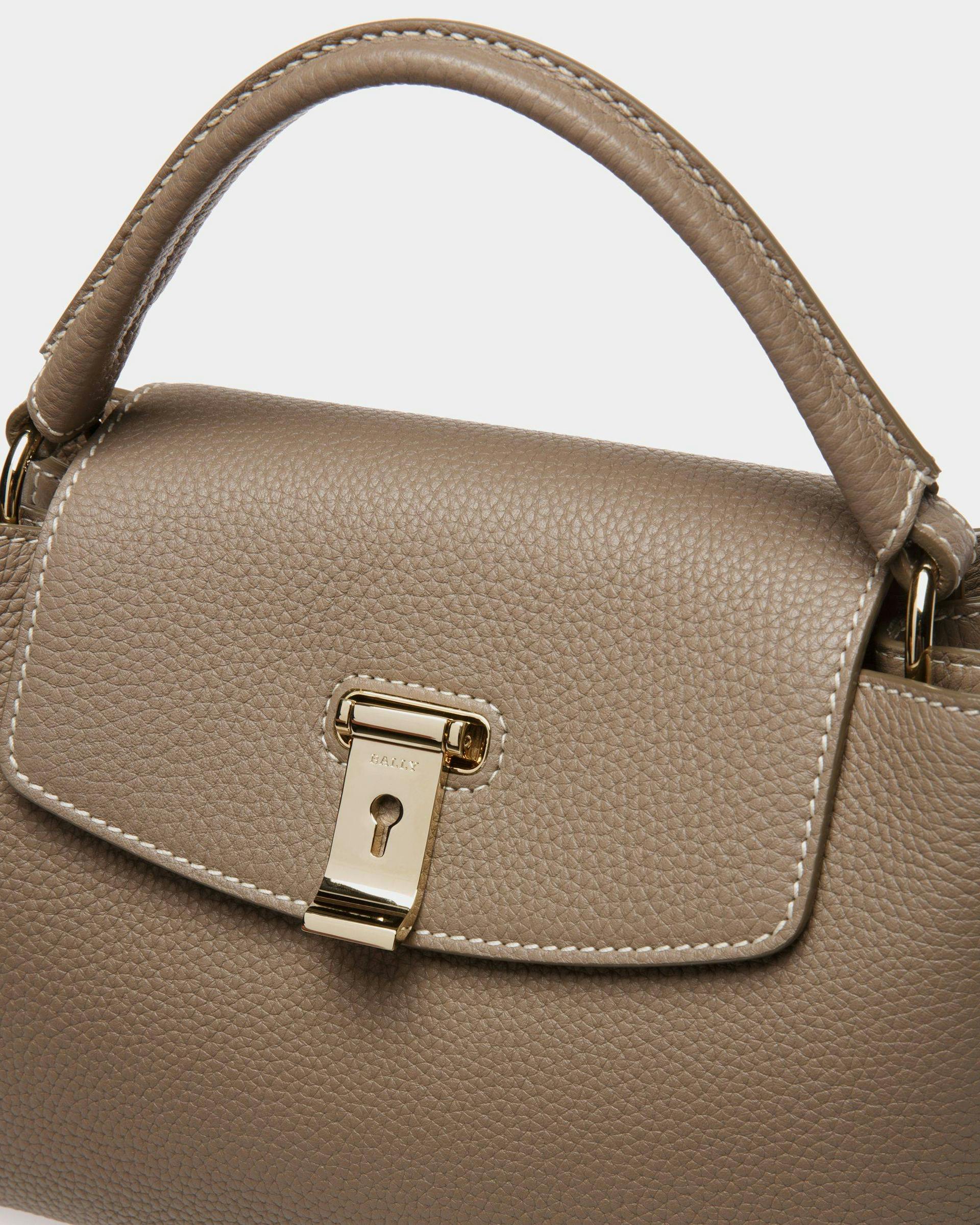 Layka Leather Top Handle Bag In Light Brown - Women's - Bally - 05