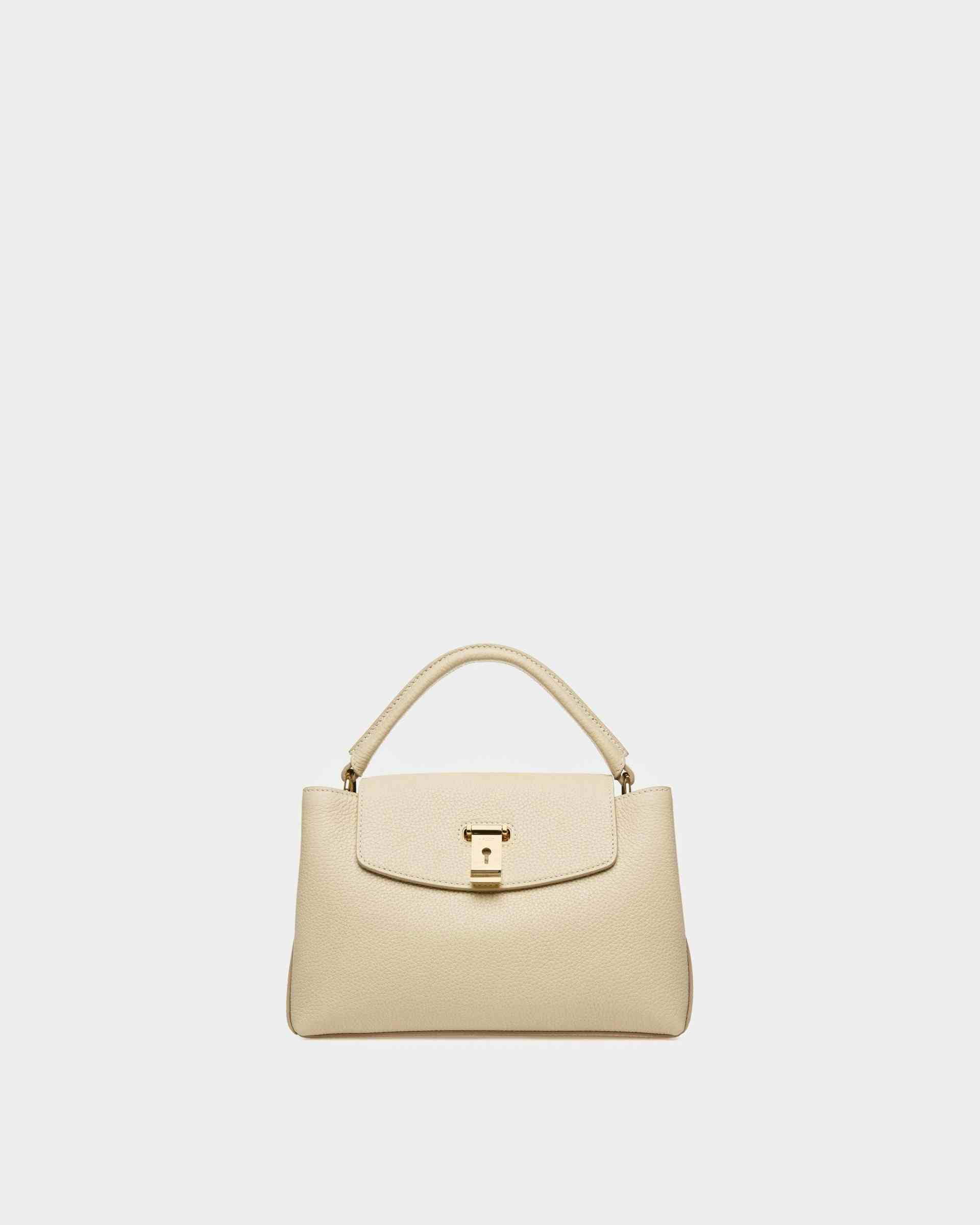 Layka Leather Top Handle Bag In Fossil - Women's - Bally