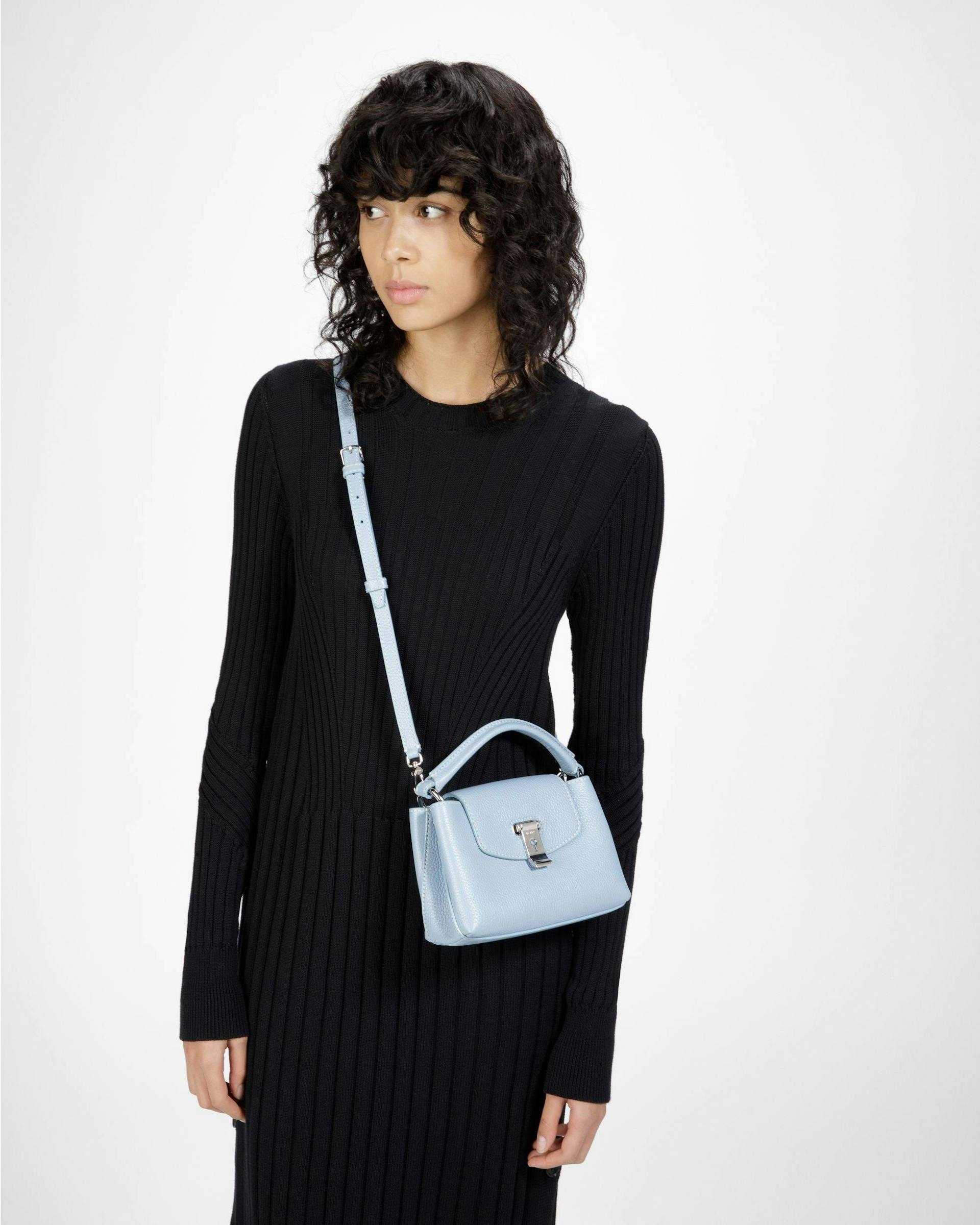 Layka XS Leather Minibag In Light Blue - Women's - Bally - 08