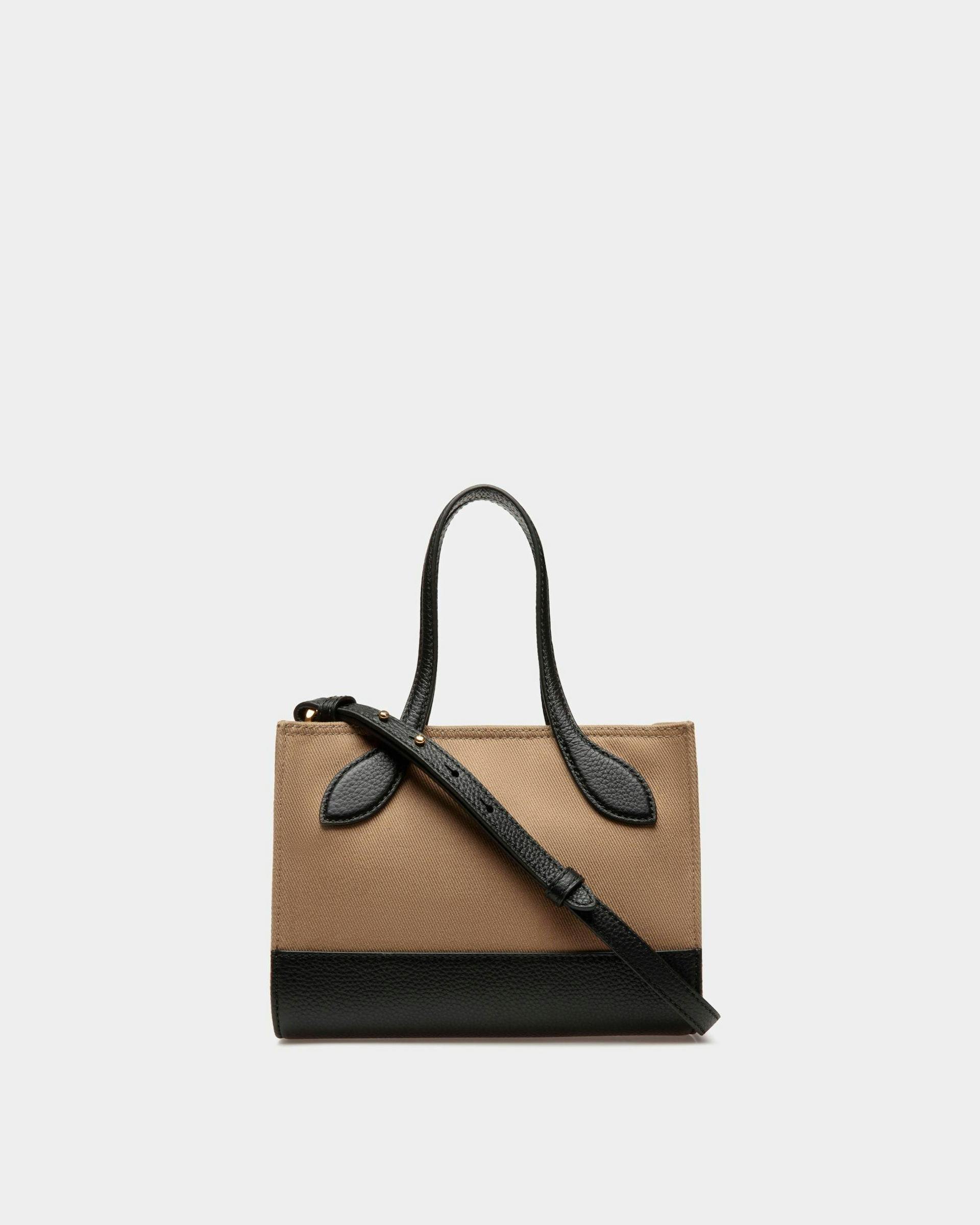 Women's Bar Minibag In Sand And Black Fabric | Bally | Still Life Back