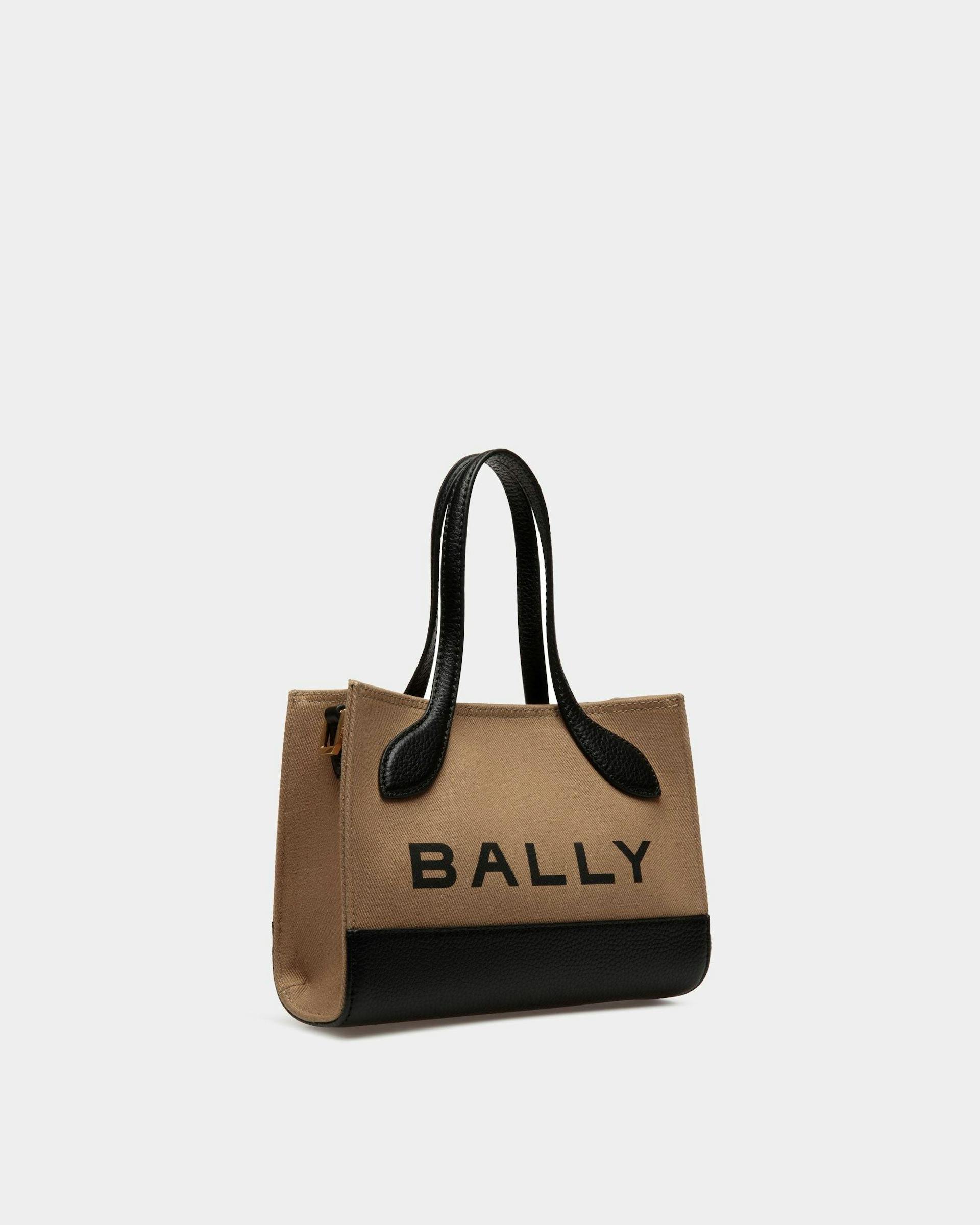 Bar Minibag In Sand And Black Fabric - Women's - Bally - 04