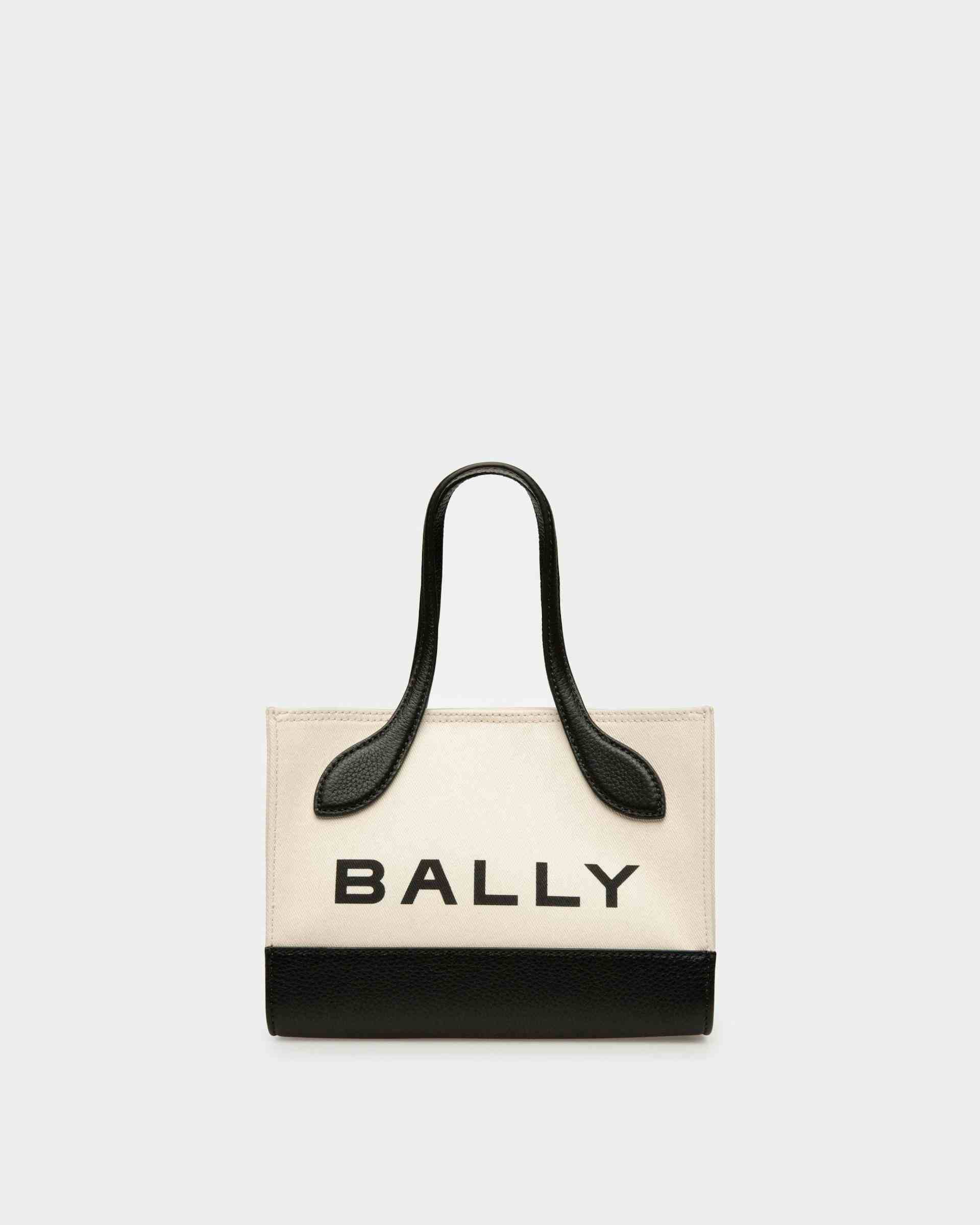 Bar Minibag In Natural And Black Fabric - Women's - Bally