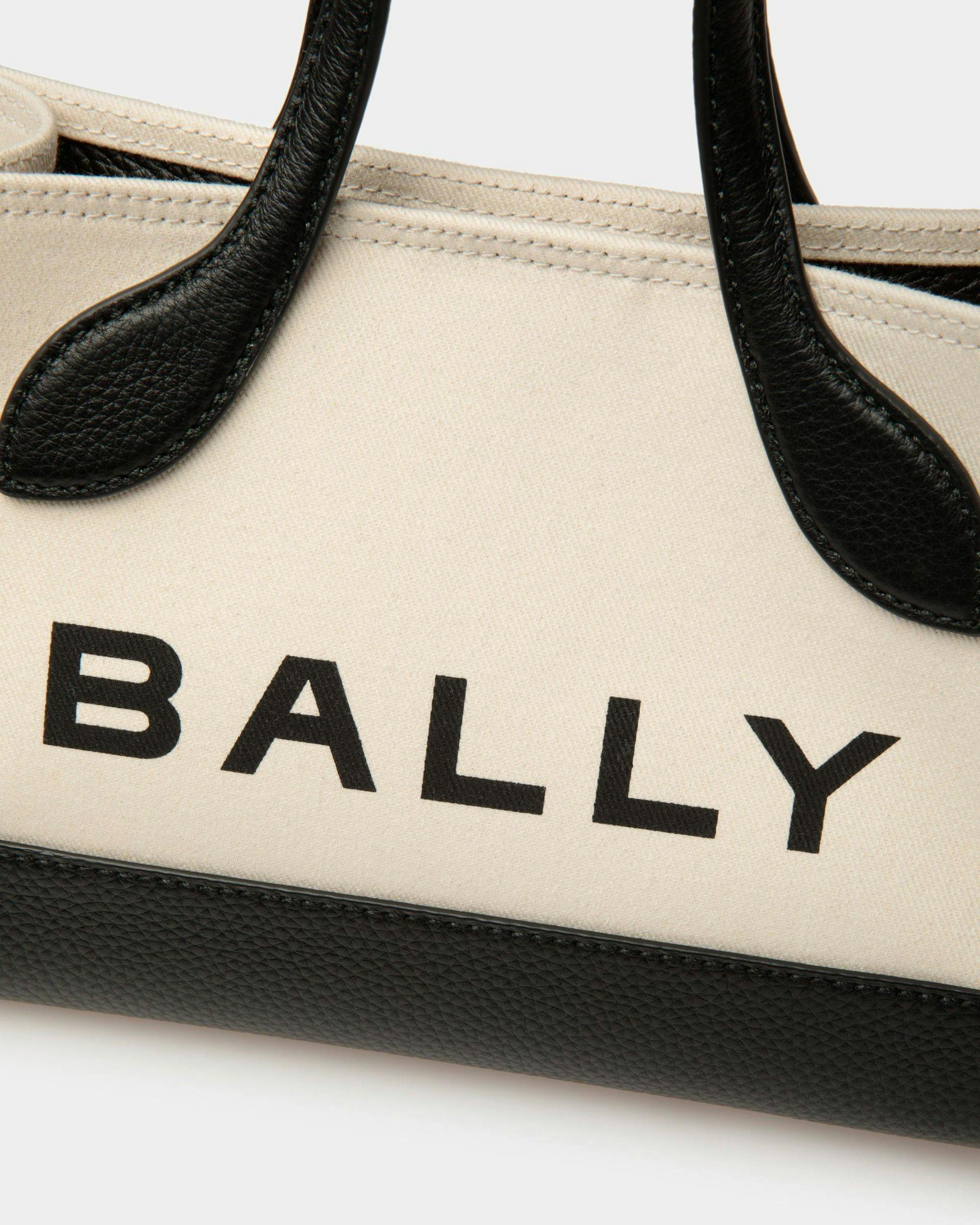 Women's Bar Minibag In Natural And Black Fabric | Bally | Still Life Detail