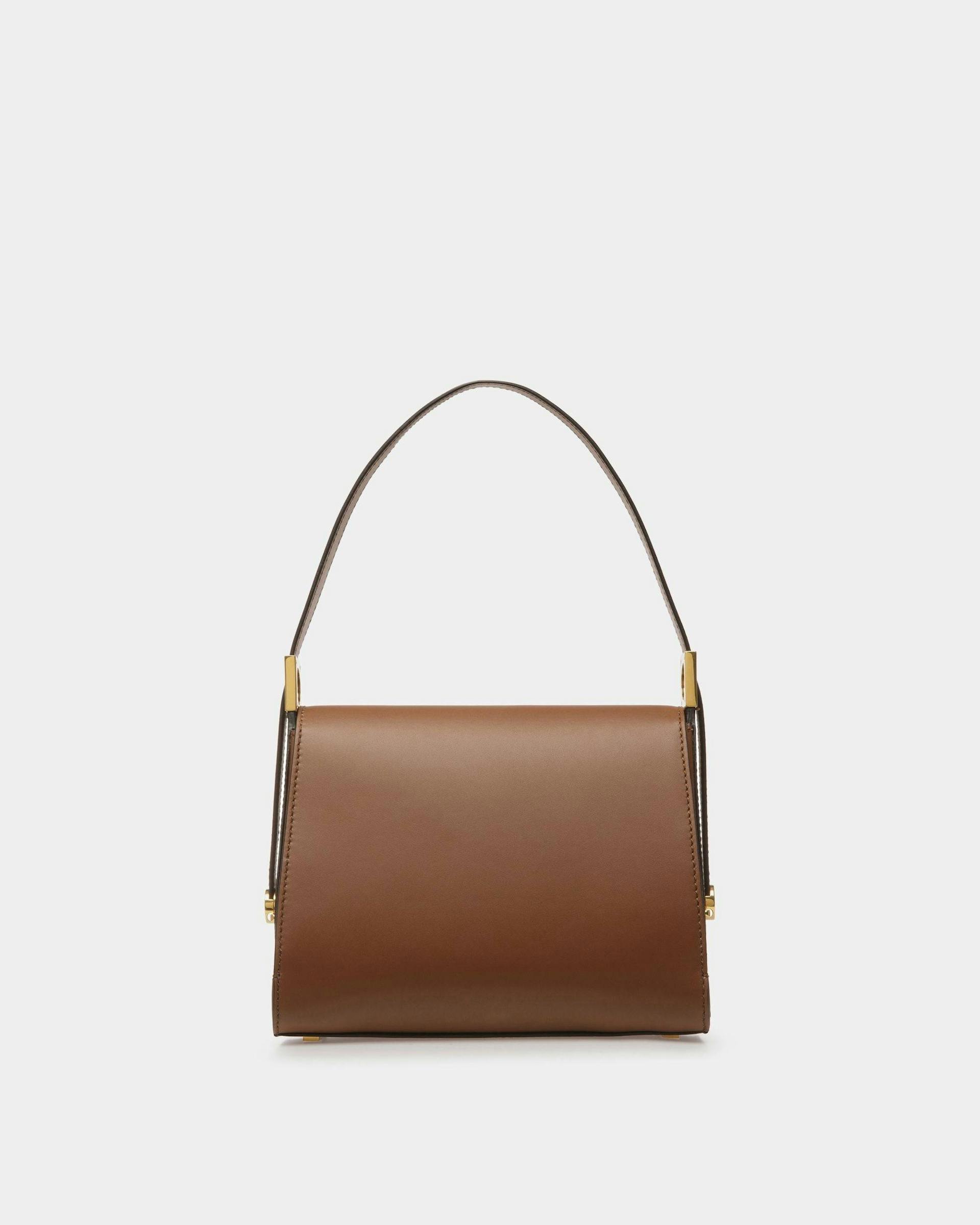 Emblem Top Handle Bag In Brown Leather - Women's - Bally - 02
