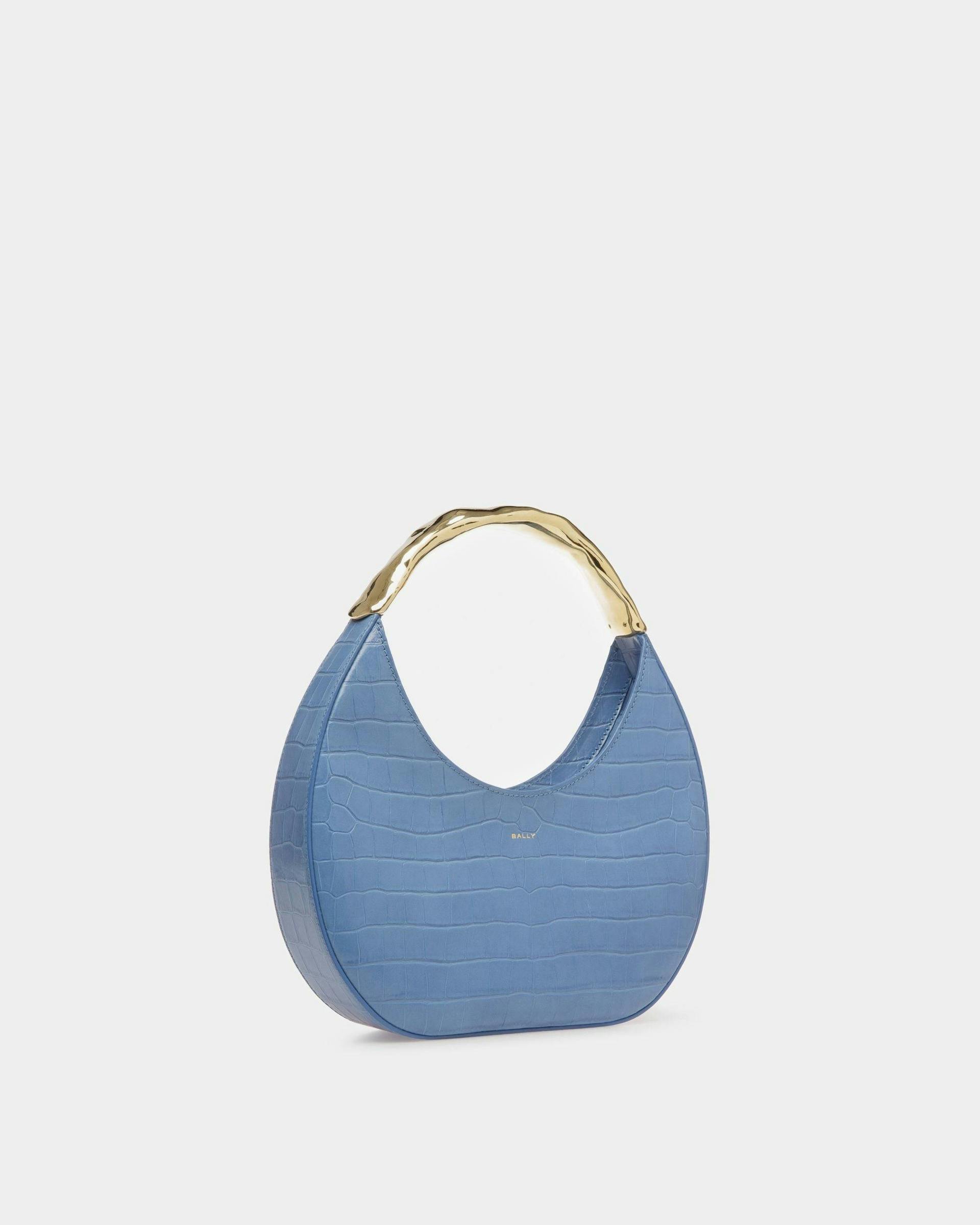 Baroque Hobo Bag In Blue Kiss Leather - Women's - Bally - 04