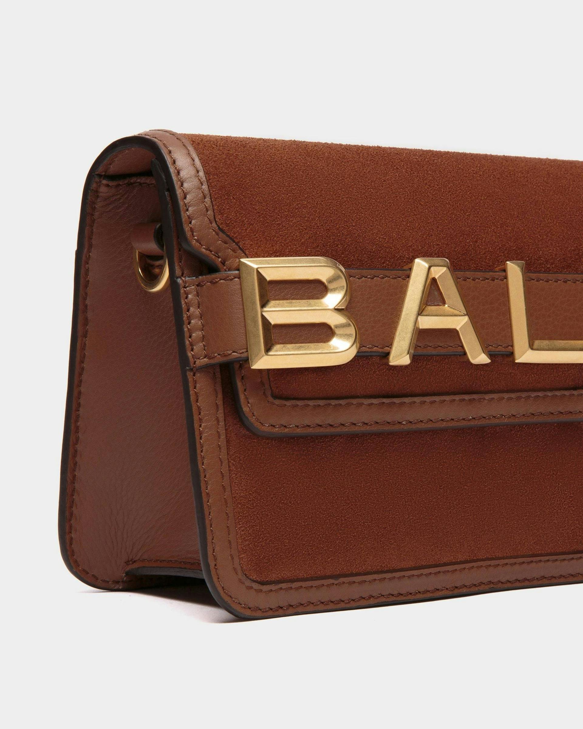 Women's Bally Spell Crossbody Bag in Brown Suede | Bally | Still Life Detail