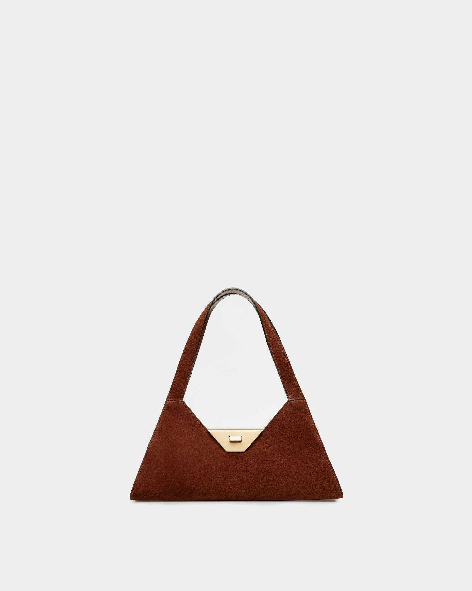 Trilliant Small Shoulder Bag In Brown Suede Leather - Women's - Bally - 01