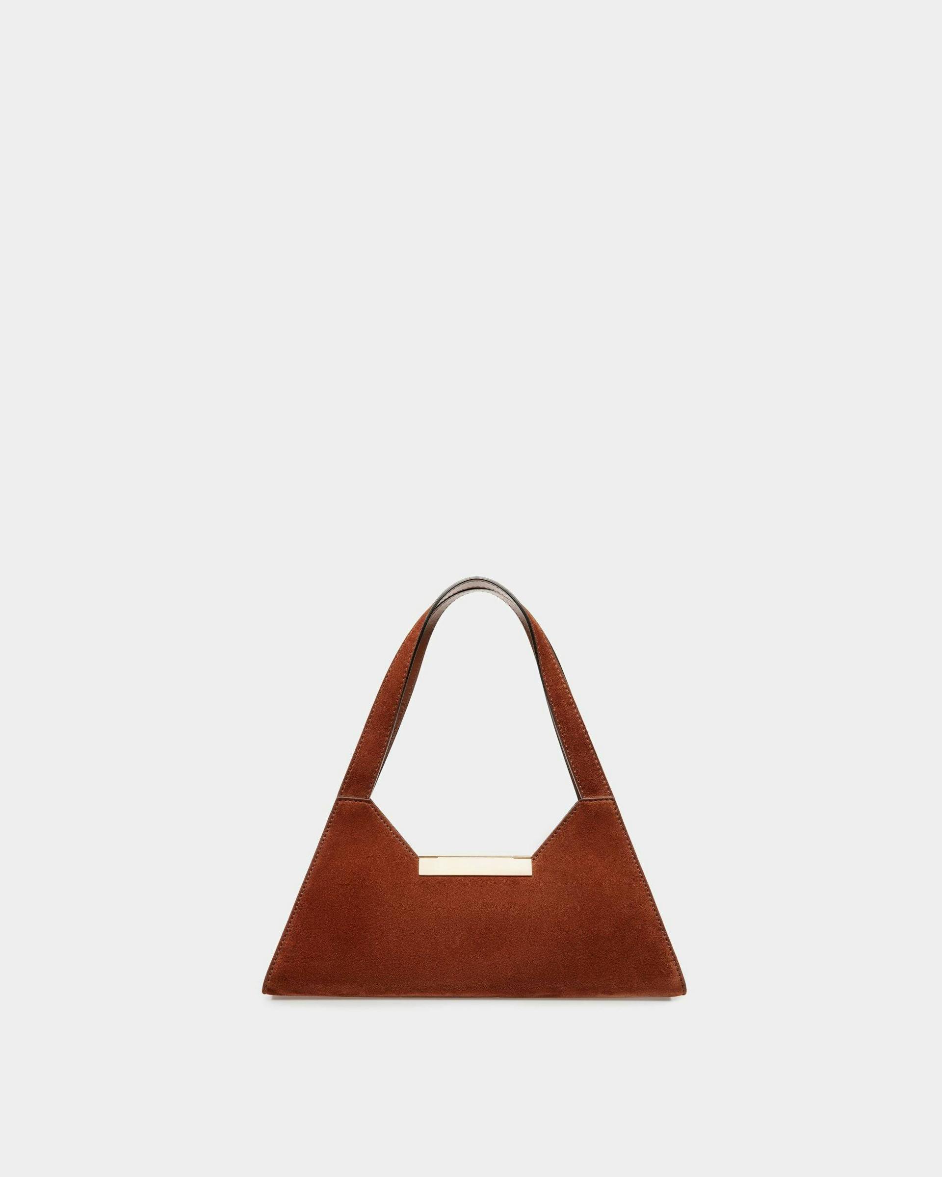 Trilliant Small Shoulder Bag In Brown Suede Leather - Women's - Bally - 03