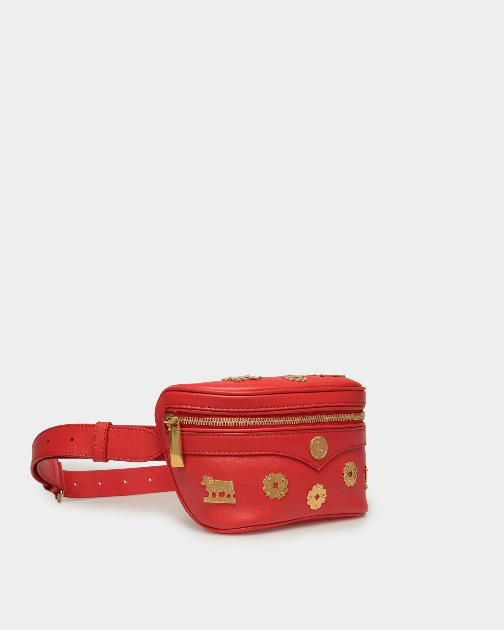 Women's Moutain Belt Bag  in Red Leather | Bally | Still Life 3/4 Front