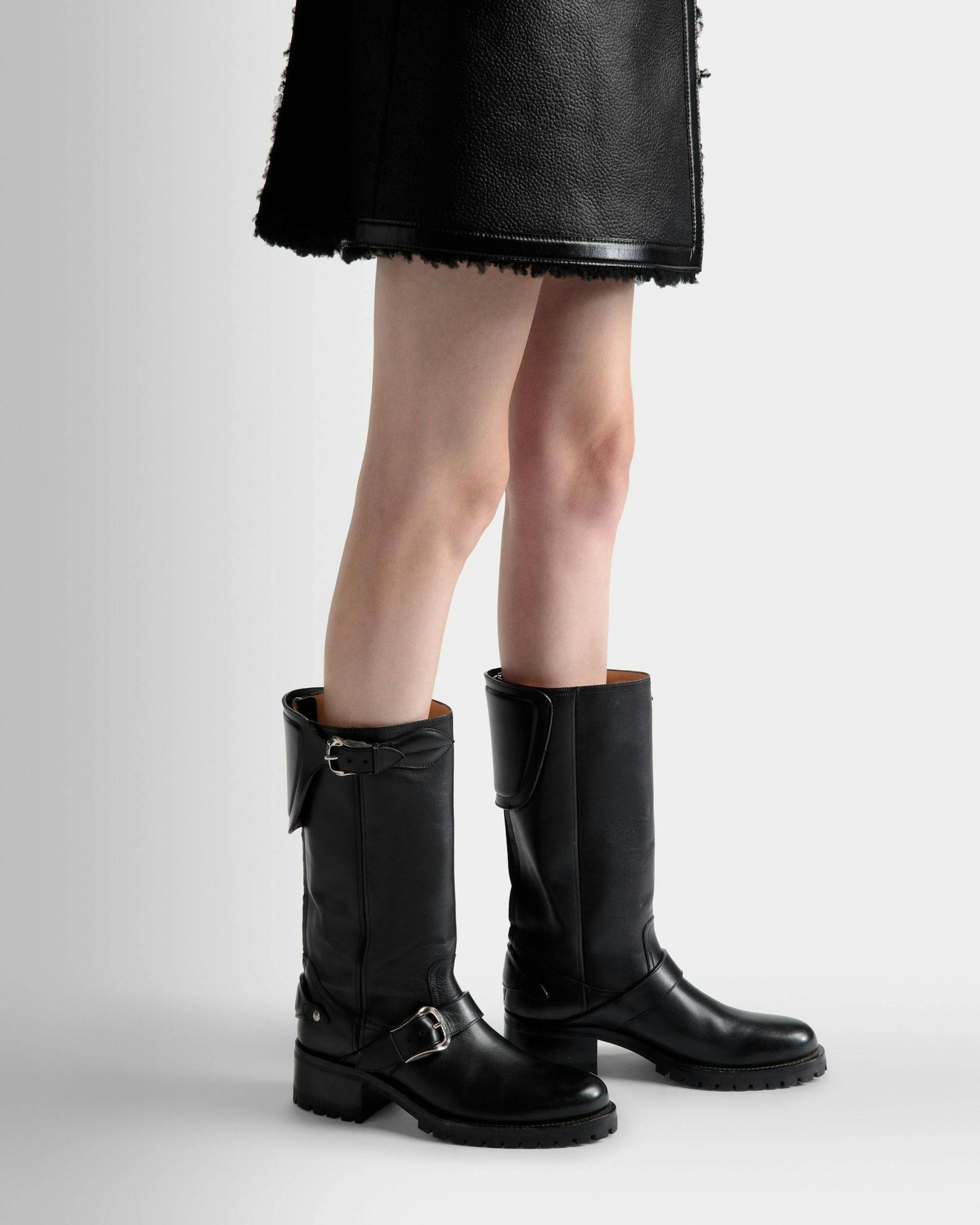 Ardis Long Boots In Black Leather - Women's - Bally - 02