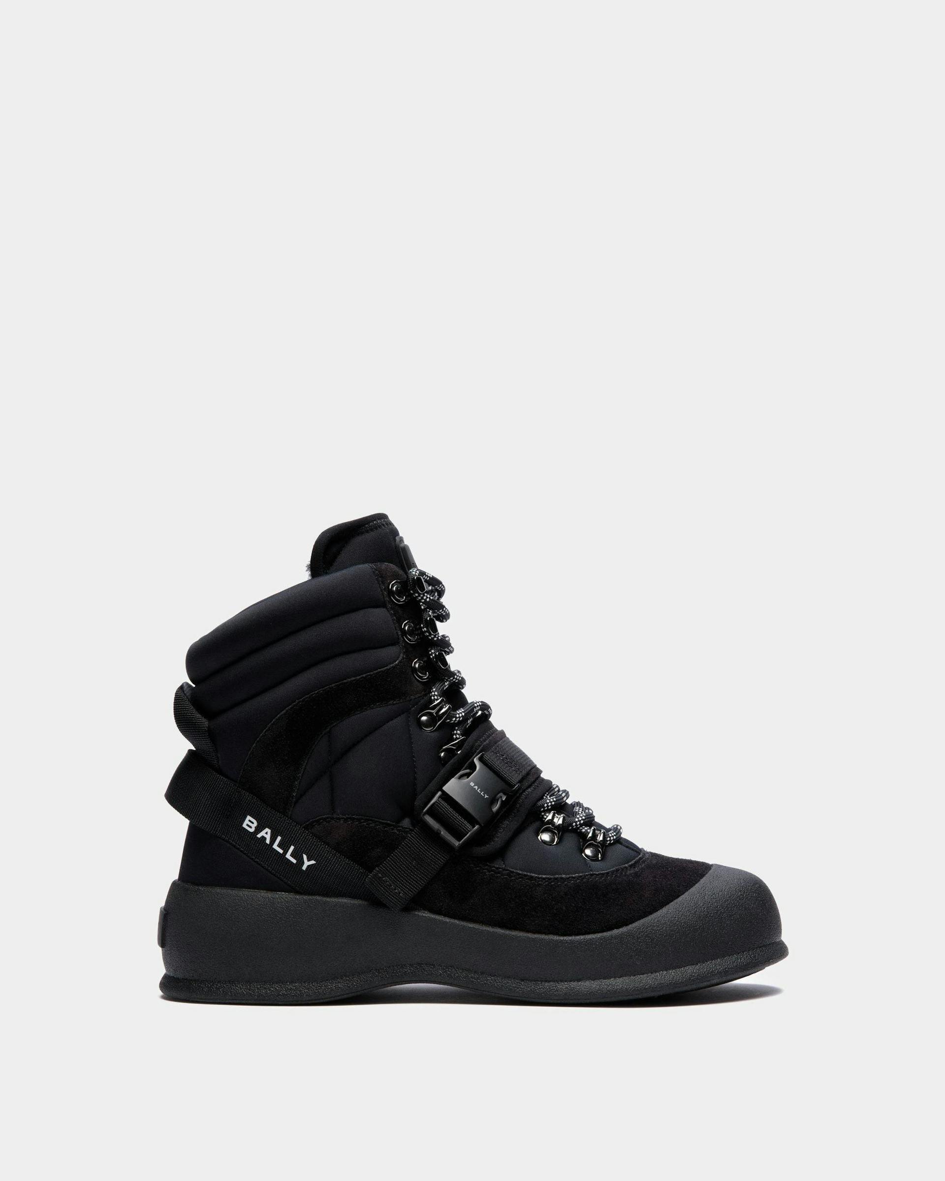 Women's Frei Lace-Up Boot In Black Nylon | Bally | Still Life Side
