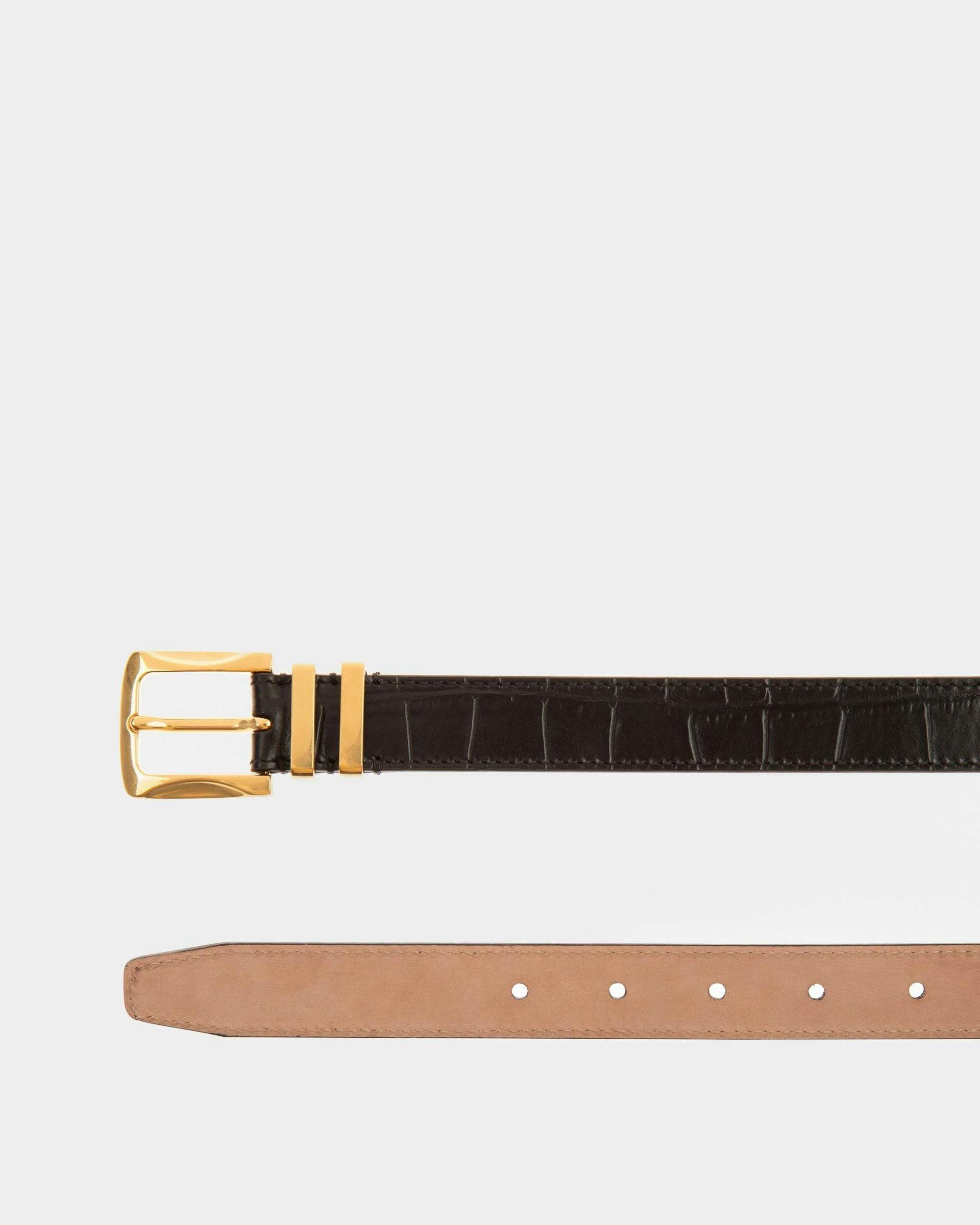 Baroque Fixed Belt In Black Leather - Women's - Bally - 02