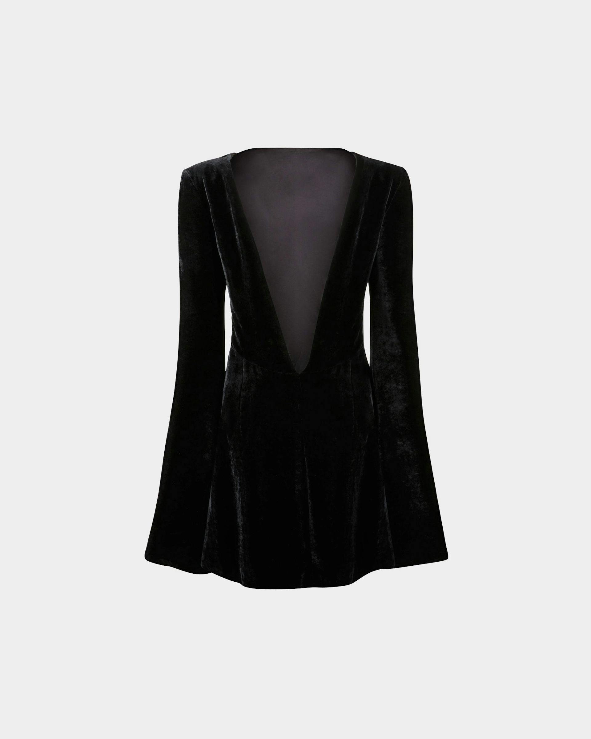 Mini Dress in Black Velvet - Women's - Bally - 03