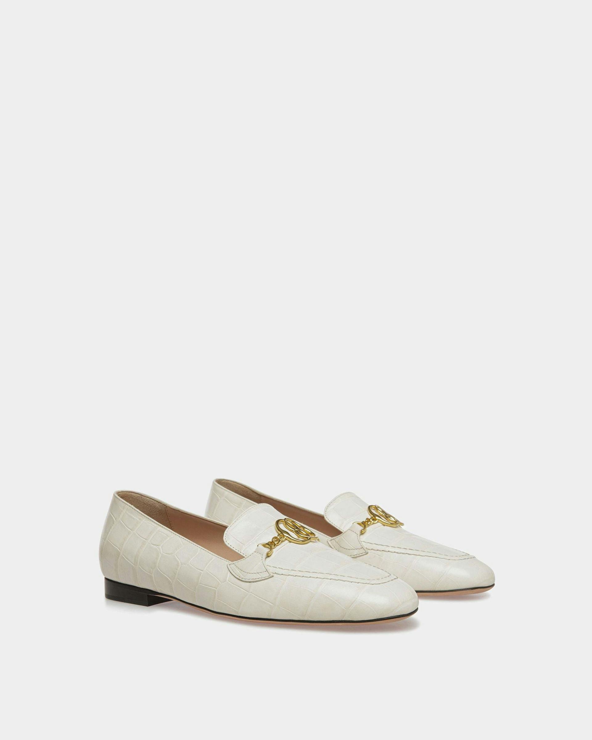 Daily Emblem Loafer In Bone Leather - Women's - Bally - 02