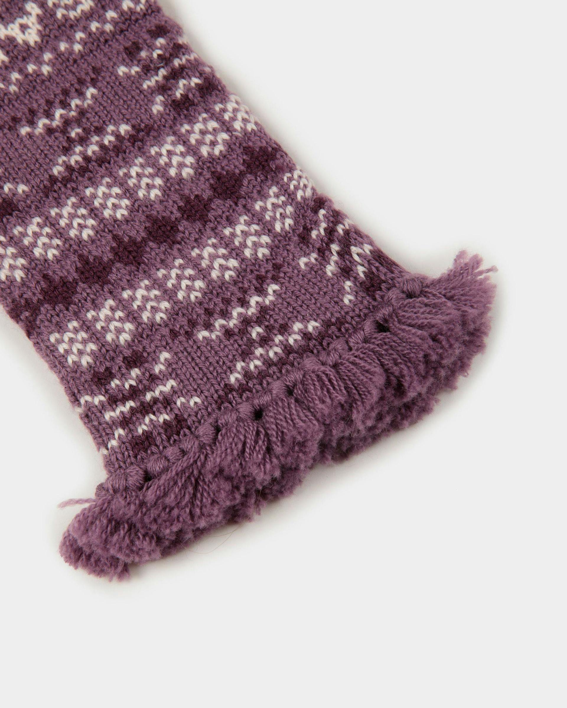Women's Gloves In Purple Wool | Bally | Still Life Detail