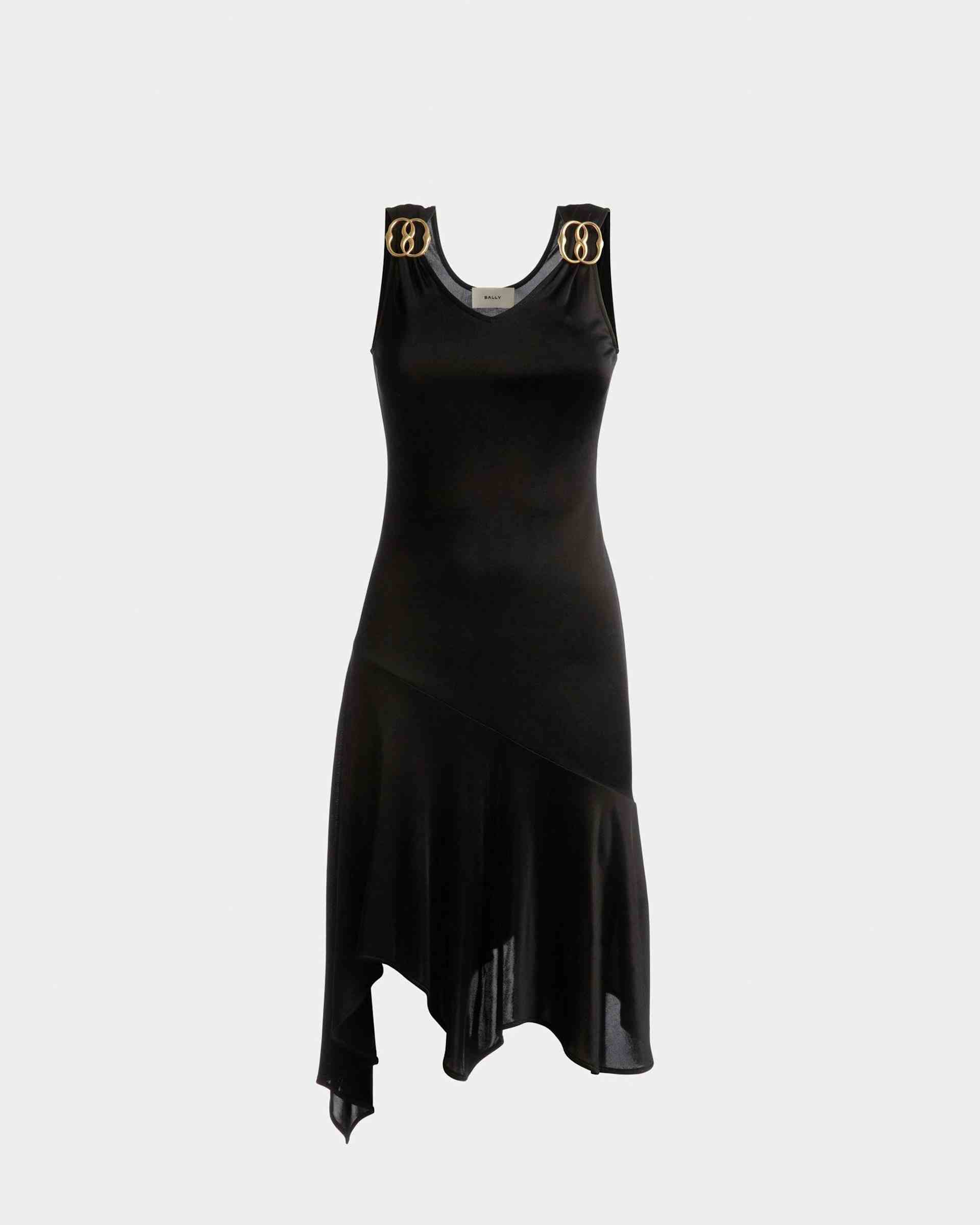 Asymmetric Dress In Black Viscose Mix - Women's - Bally